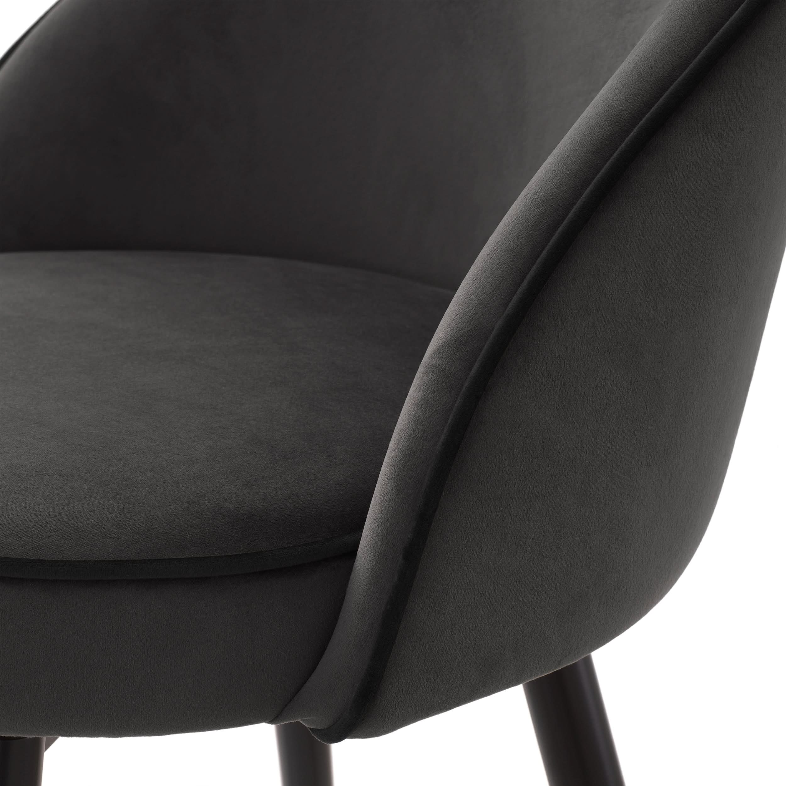 Eichholtz Barhocker Cooper – Roche Dark Grey Velvet (Set aus 2) 2er-Set Barstühle Eichholtz