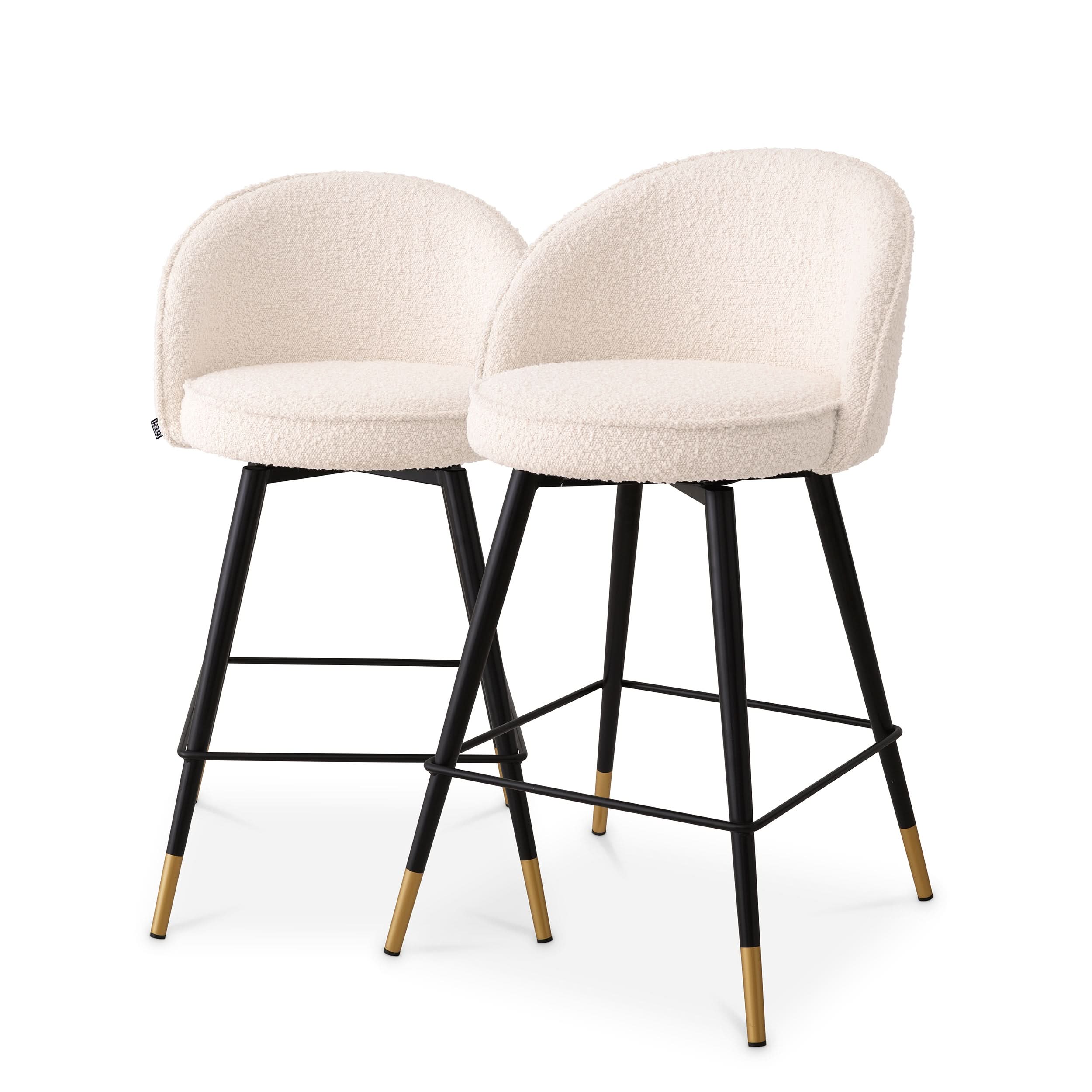 Eichholtz Tresenhocker Cooper Bouclé Cream – 2er-Set 2er-Set Barstühle Eichholtz