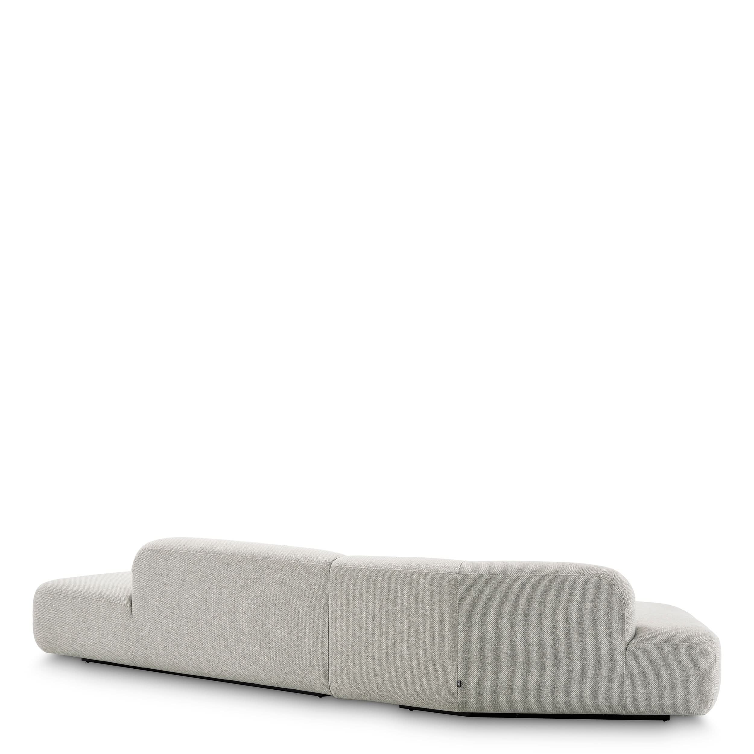 Eichholtz Sofa Taraval – Rêve Grey | Schwarze Holzbase | Organische Form 4-Sitzer Sofa Eichholtz