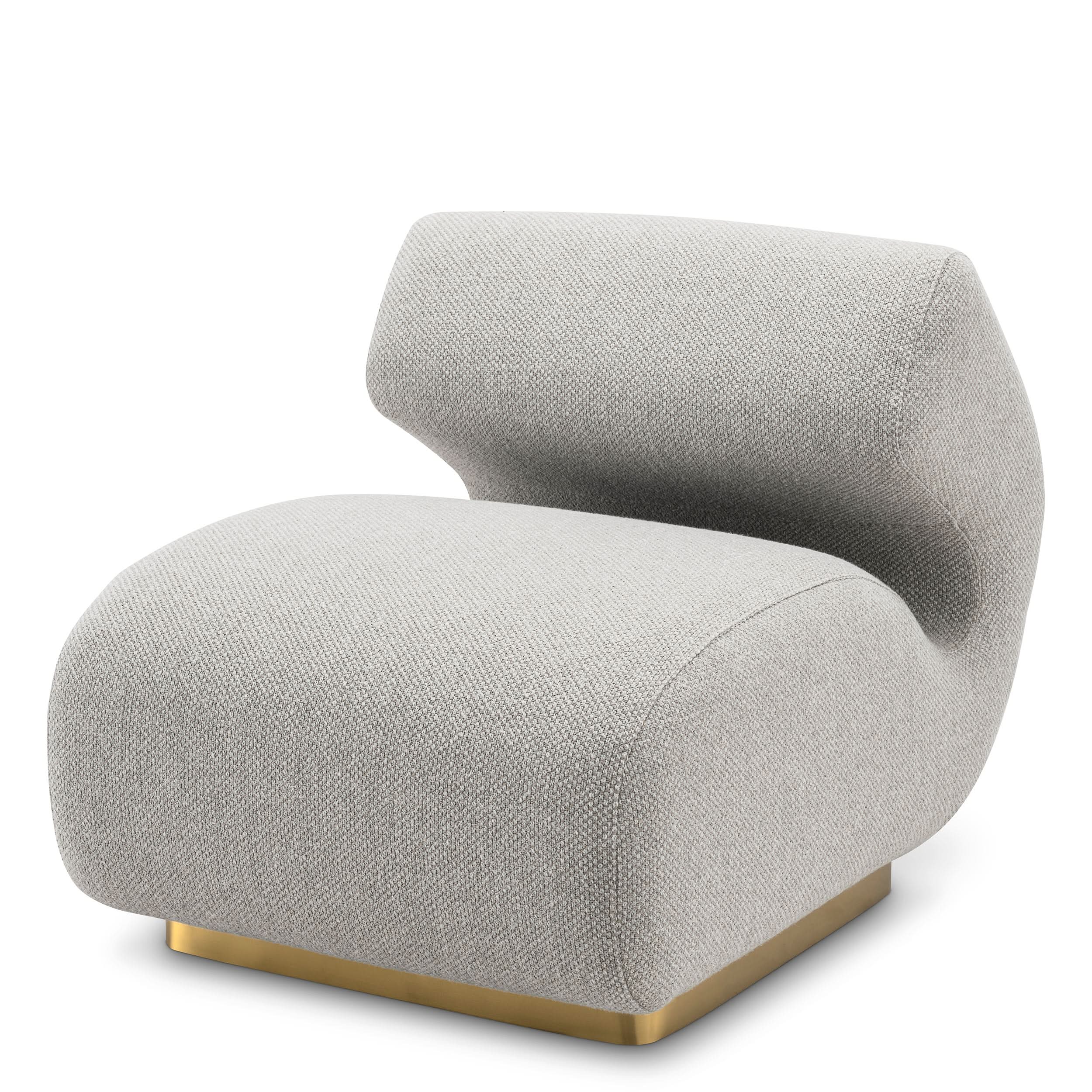 Eichholtz Sessel Sansome – Rêve Grey | Gestell in gebürstetem Messing Polstersessel Eichholtz