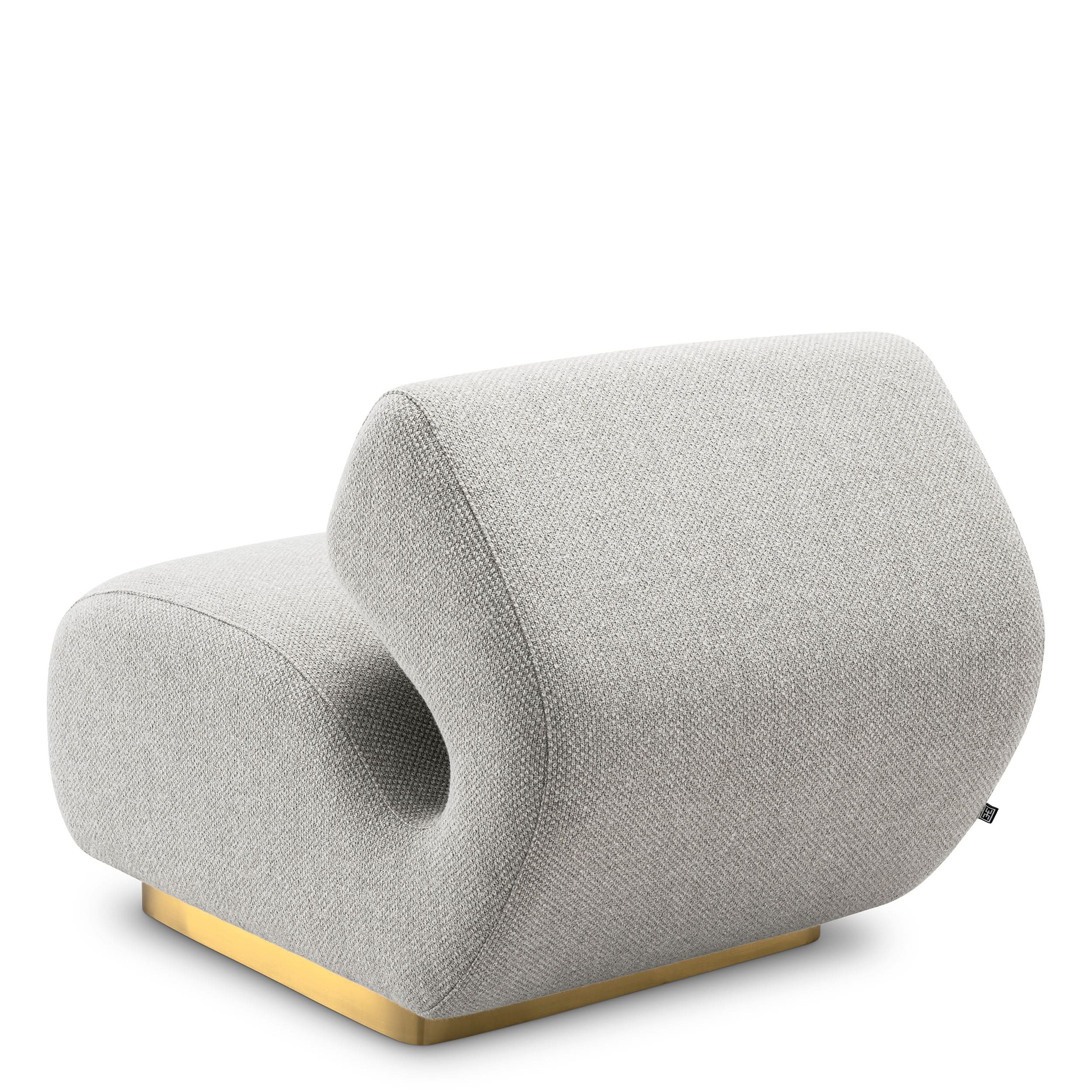 Eichholtz Sessel Sansome – Rêve Grey | Gestell in gebürstetem Messing Polstersessel Eichholtz