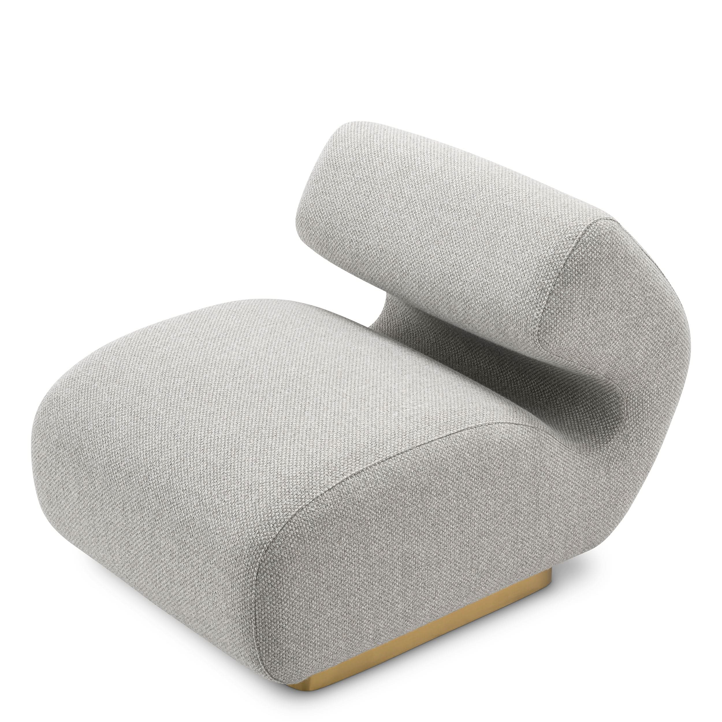 Eichholtz Sessel Sansome – Rêve Grey | Gestell in gebürstetem Messing Polstersessel Eichholtz