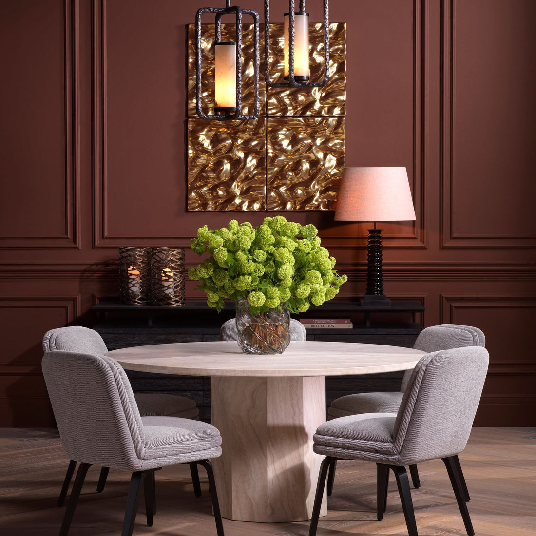 Eichholtz Esszimmerstuhl Lucia – Fisher Grau | Schwarze Beine Esszimmerstuhl Eichholtz