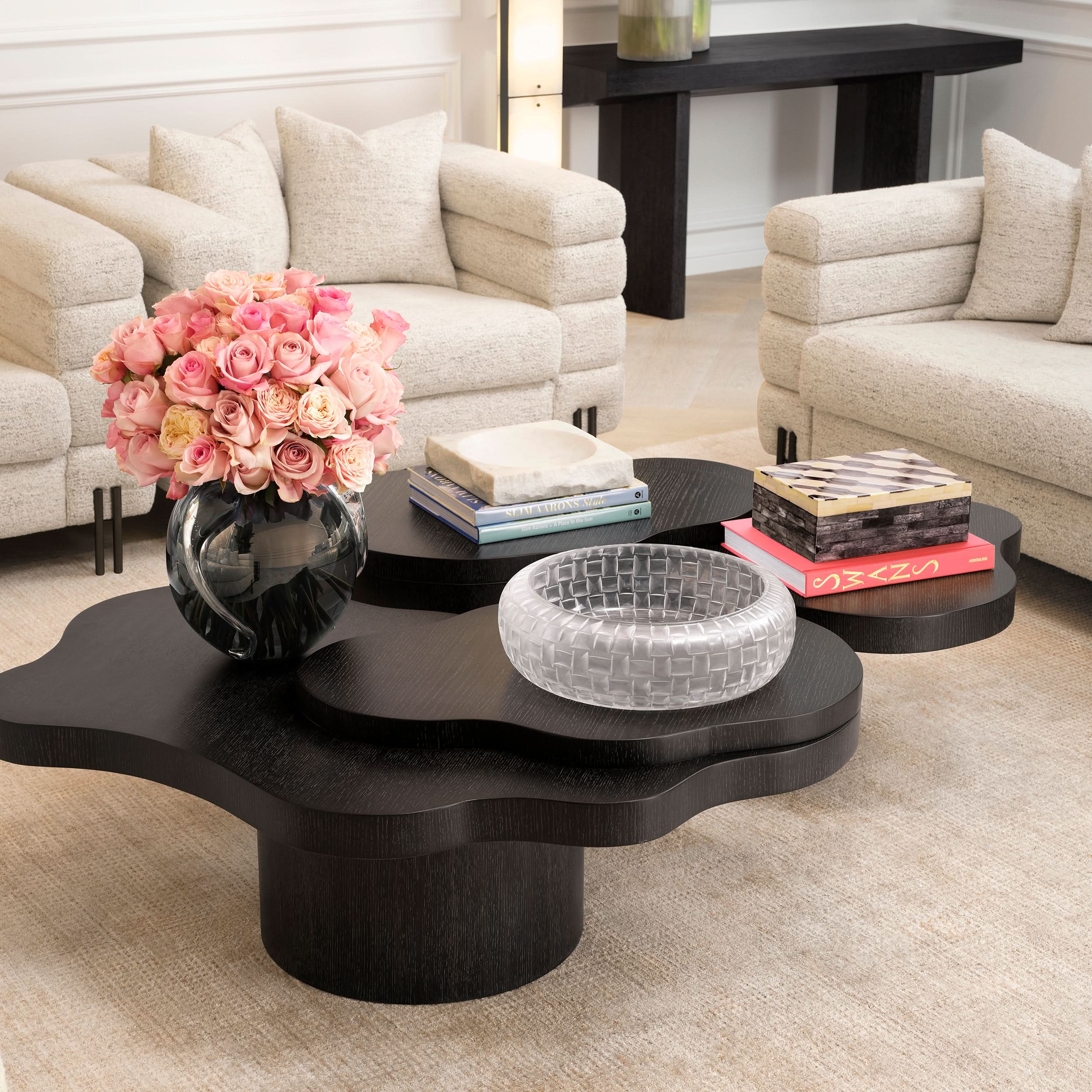 Eichholtz – Couchtisch Cesareo (Charcoal Grey Oak Veneer) Couchtisch asymmetrisch Eichholtz