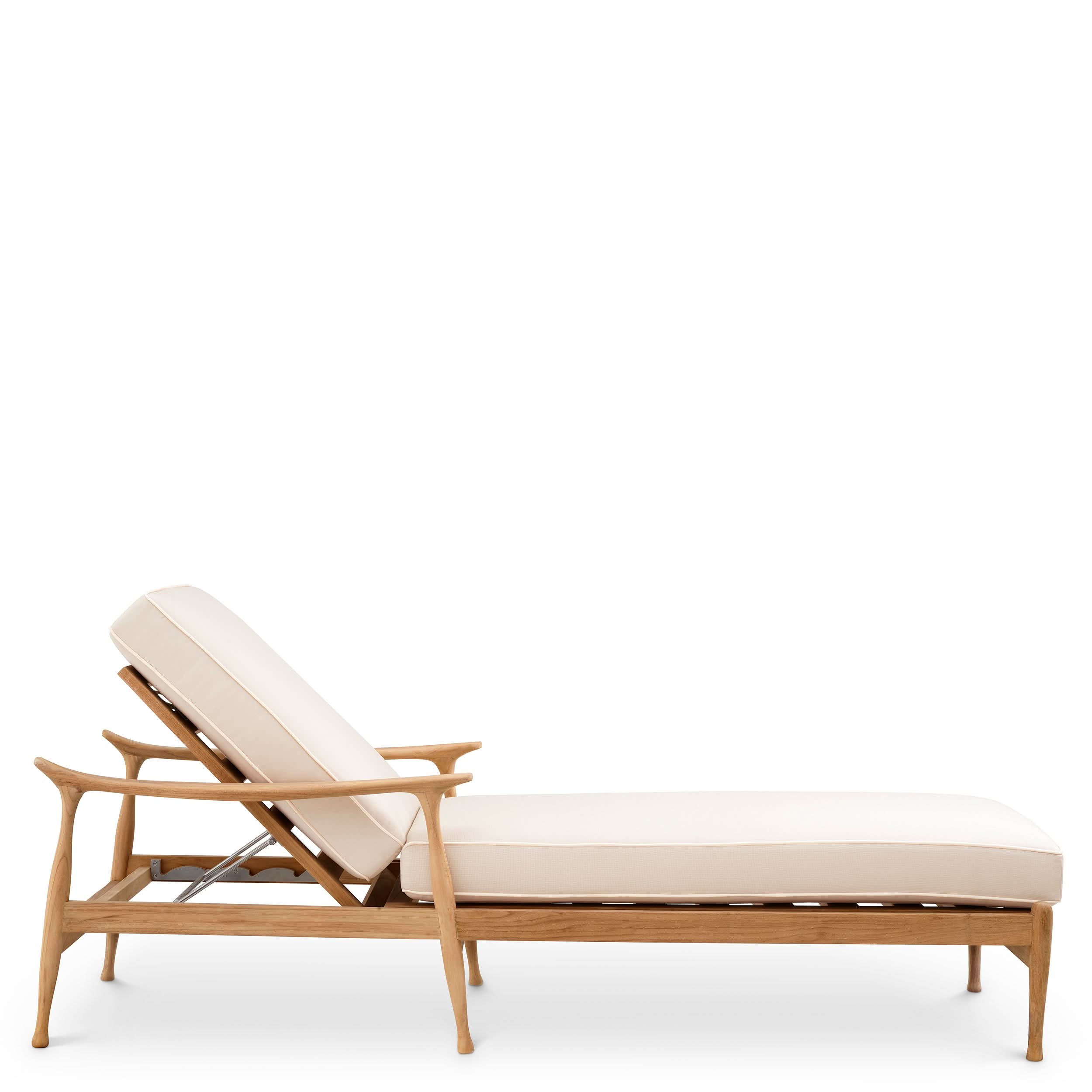 Eichholtz Outdoor Daybed Manzo – Natural Teak | Flores Off-White Outdoor Liege Eichholtz