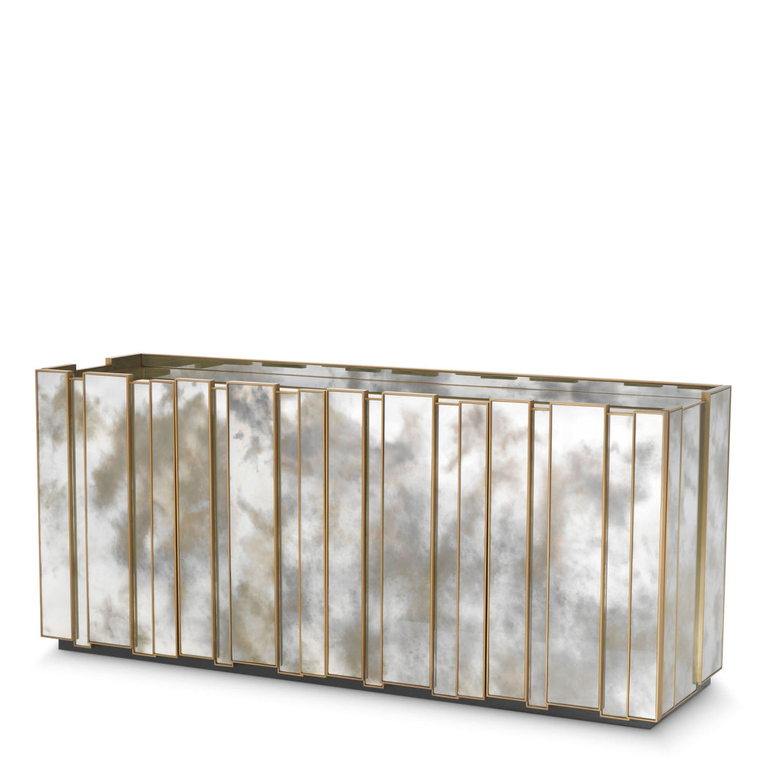 Eichholtz Sideboard Nottingham – Gebürstetes Messing & Antikspiegelglas Sideboard Eichholtz