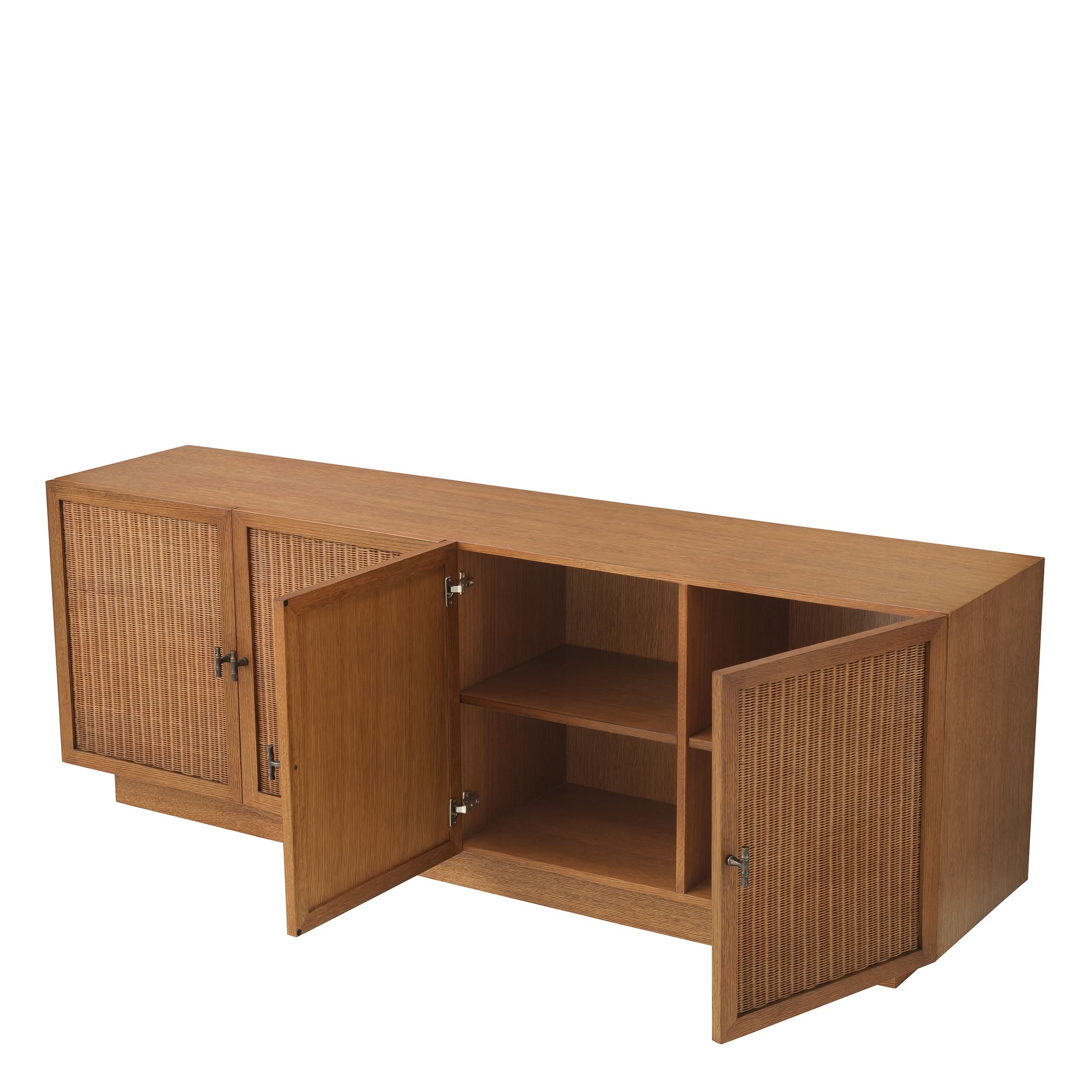 Eichholtz Anrichte Borchard - Caramel Oak Veneer | Woven Rattan | Bronze Finish Sideboard Eichholtz