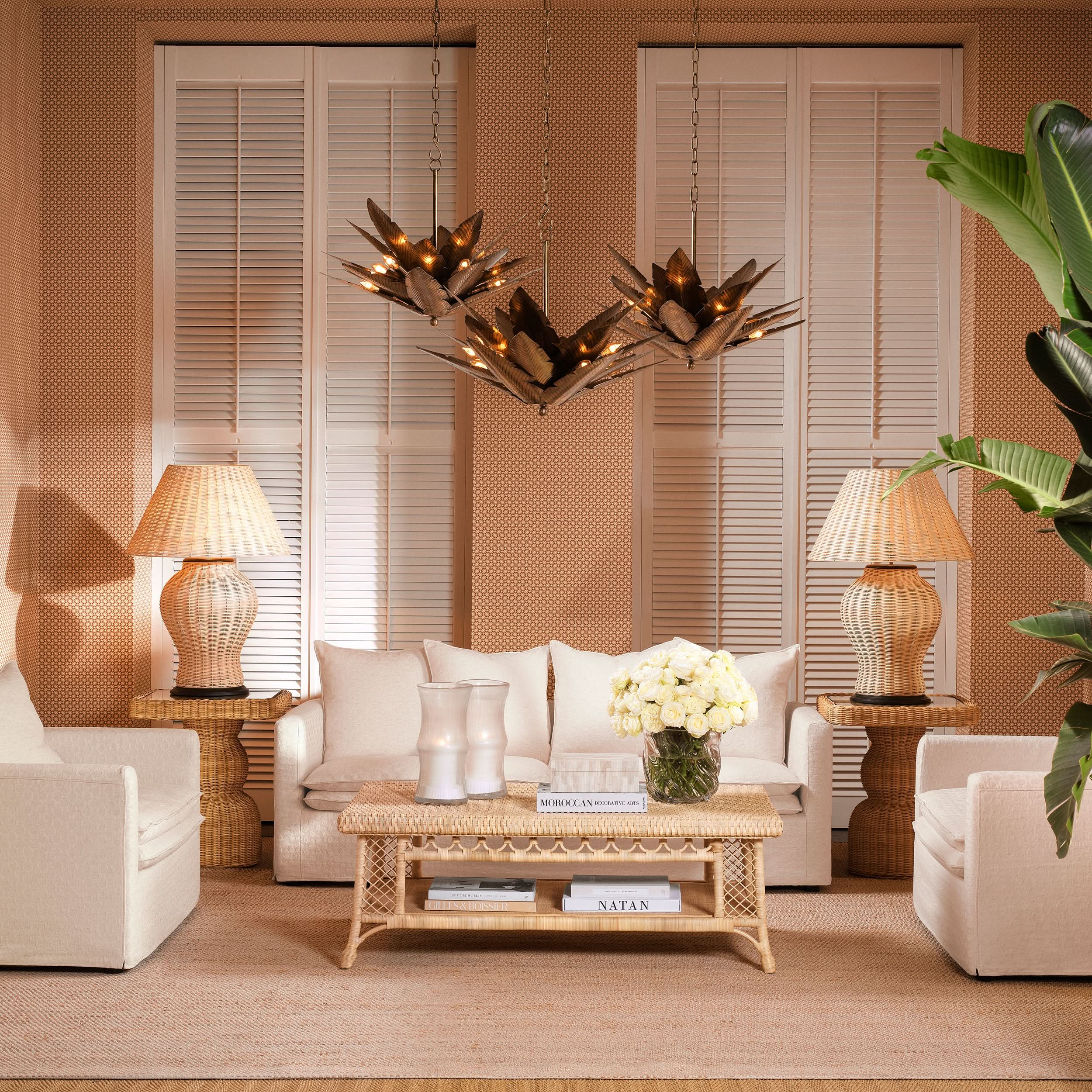 Eichholtz Couchtisch Saba Rechteckig – Natur-Rattan Couchtisch eckig Eichholtz