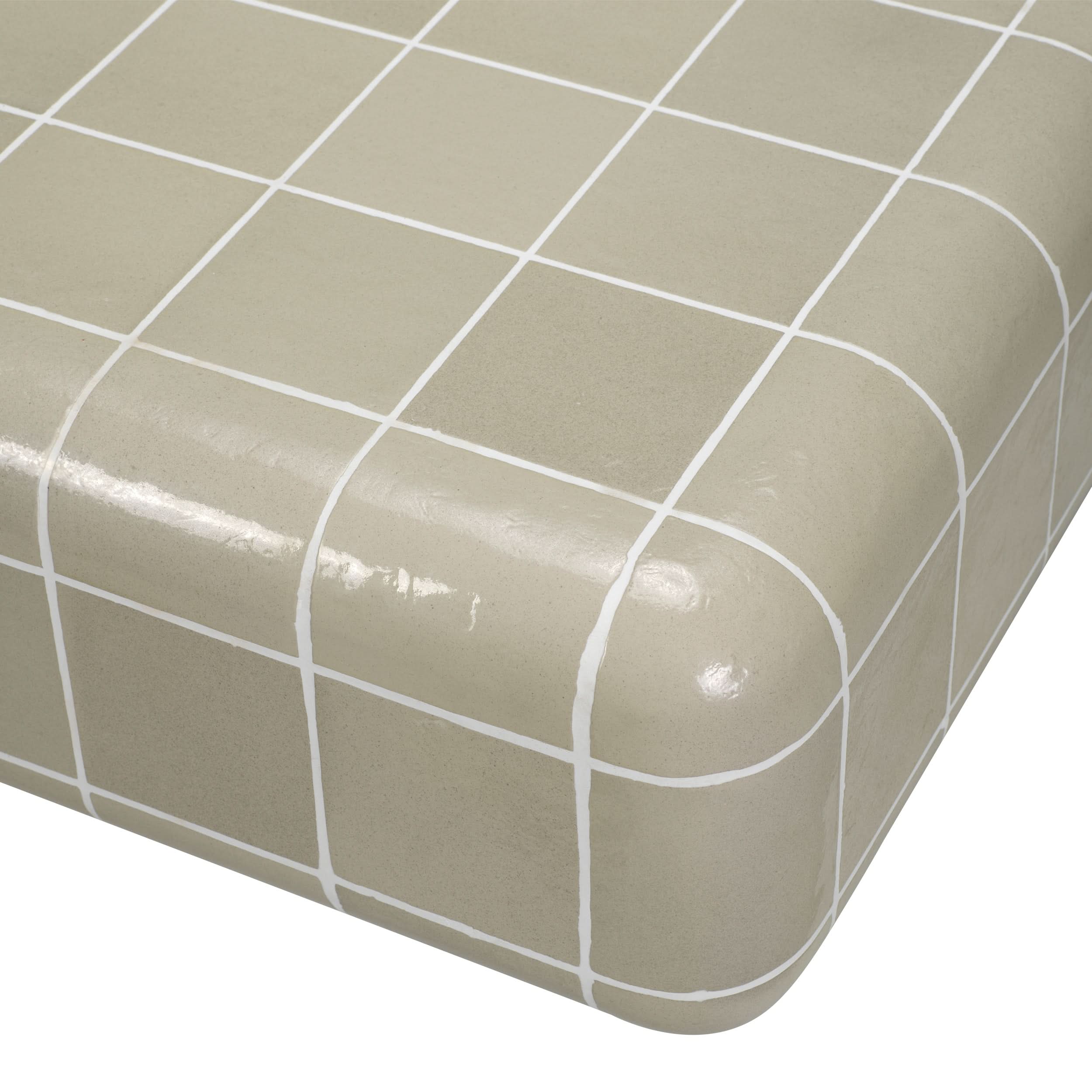 Eichholtz Outdoor Couchtisch Mateo – Hellgraue Glasur Outdoor Couchtisch eckig Eichholtz