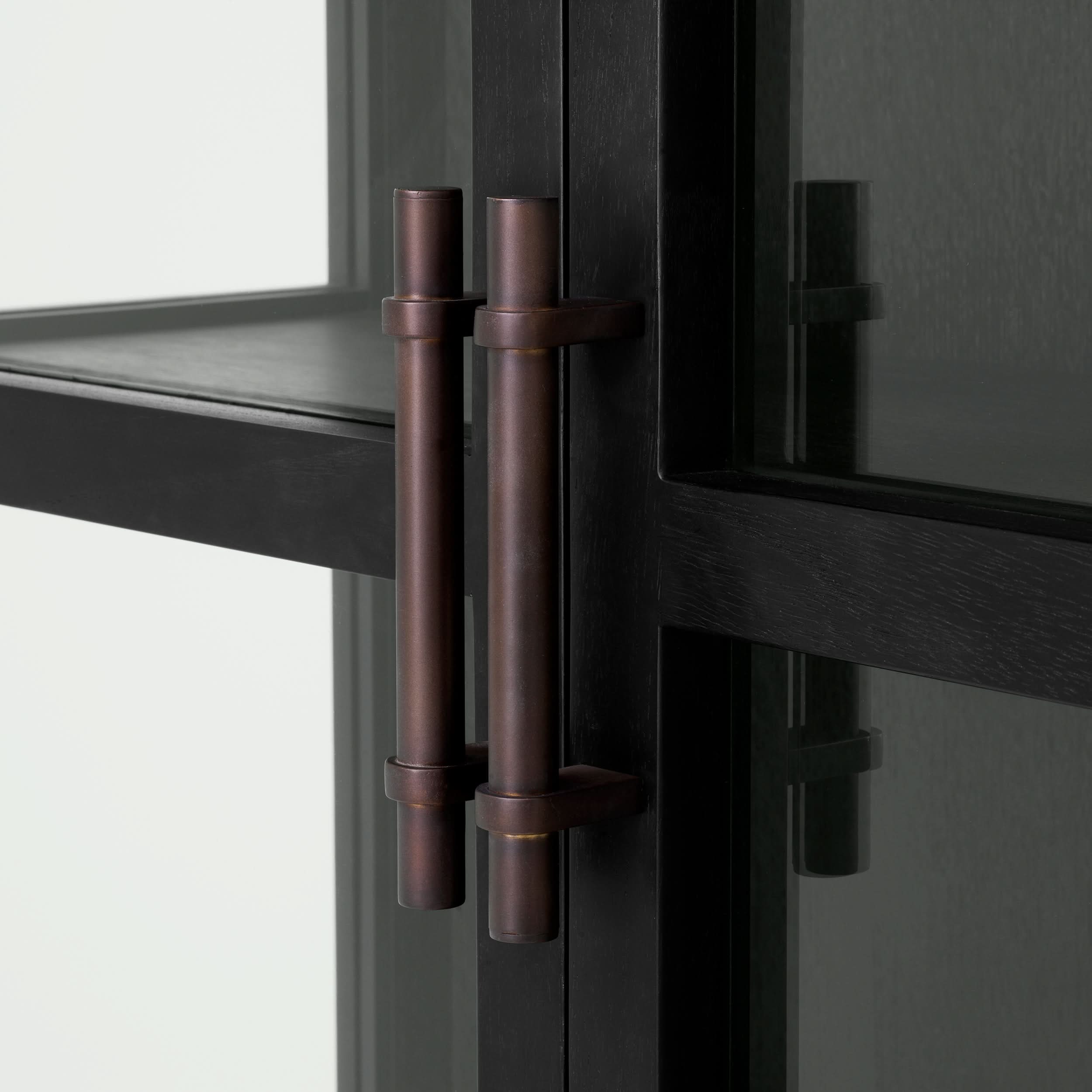 Eichholtz Kabinett San Bernardino - Classic Black Finish | Klarglas | Bronze Finish Vitrinenschrank Eichholtz