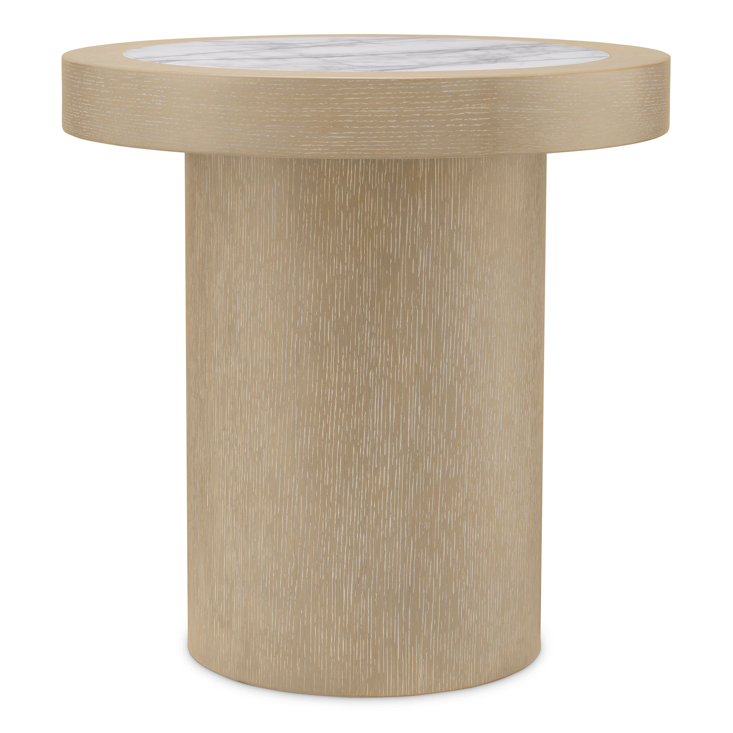 Eichholtz Beistelltisch Presedio – Washed Oak Furnier | Bianco Lilac Marmor Beistelltisch rund Eichholtz