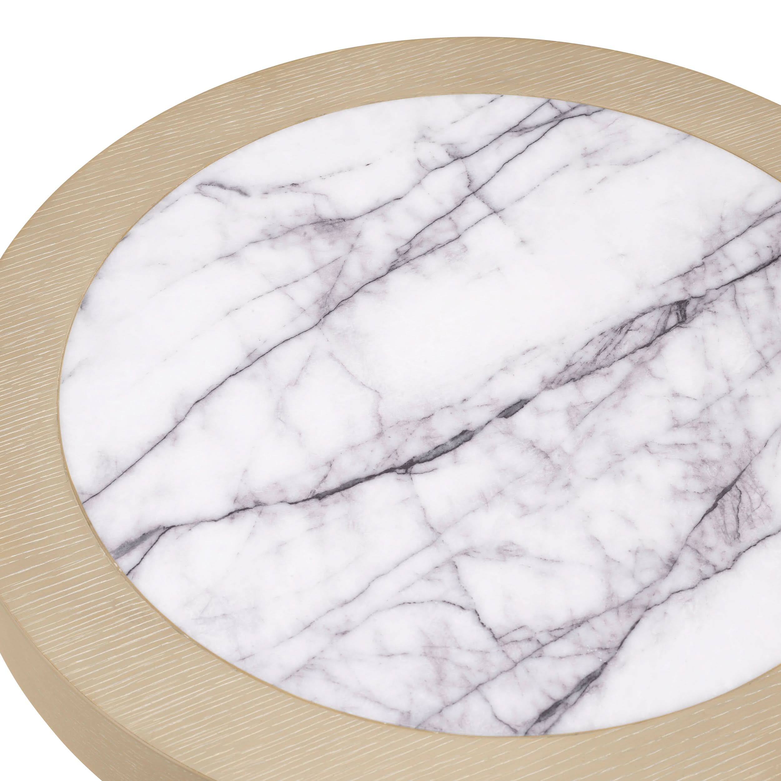 Eichholtz Beistelltisch Presedio – Washed Oak Furnier | Bianco Lilac Marmor Beistelltisch rund Eichholtz