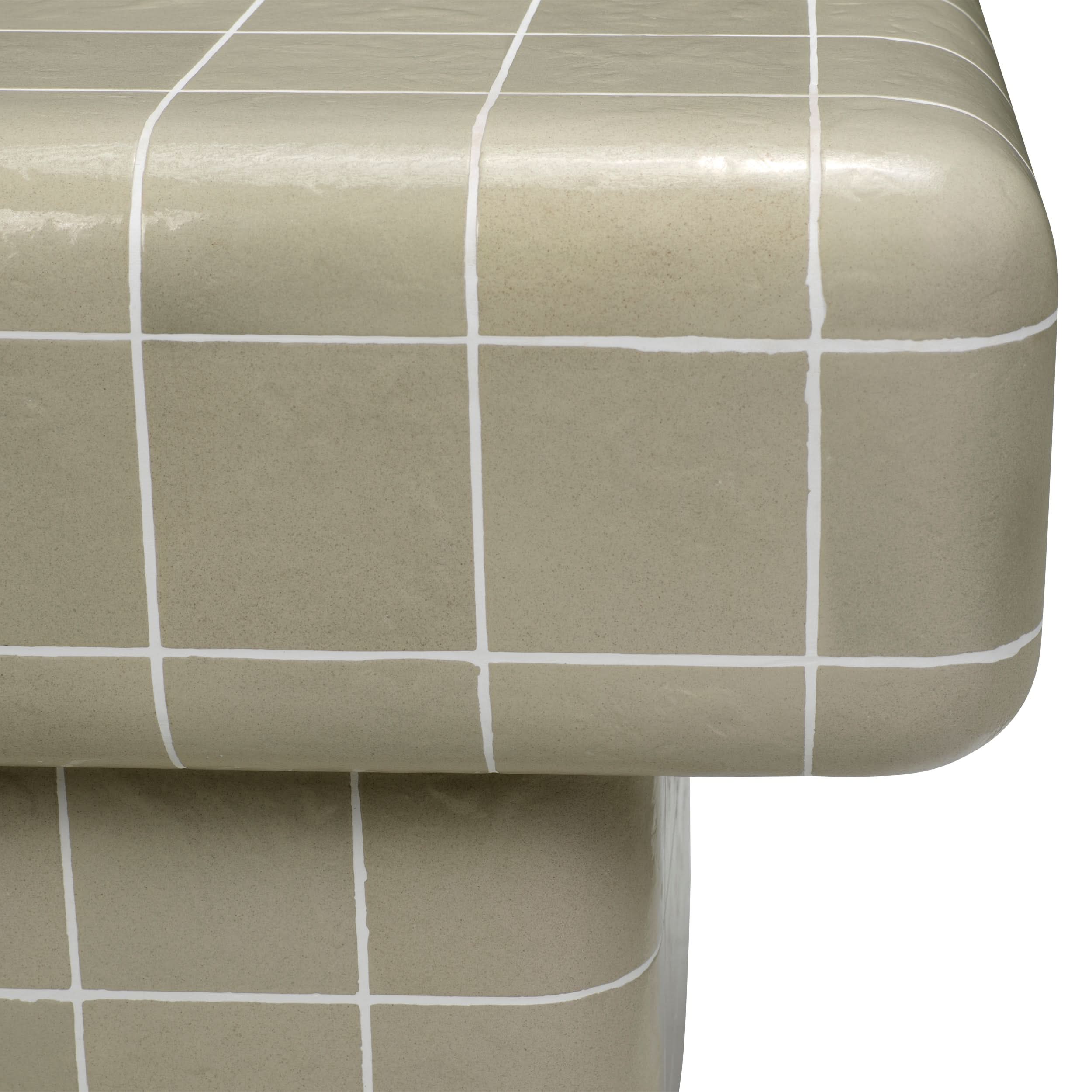 Eichholtz Outdoor Beistelltisch Mateo – Hellgraue Glasur Outdoor Beistelltisch eckig Eichholtz
