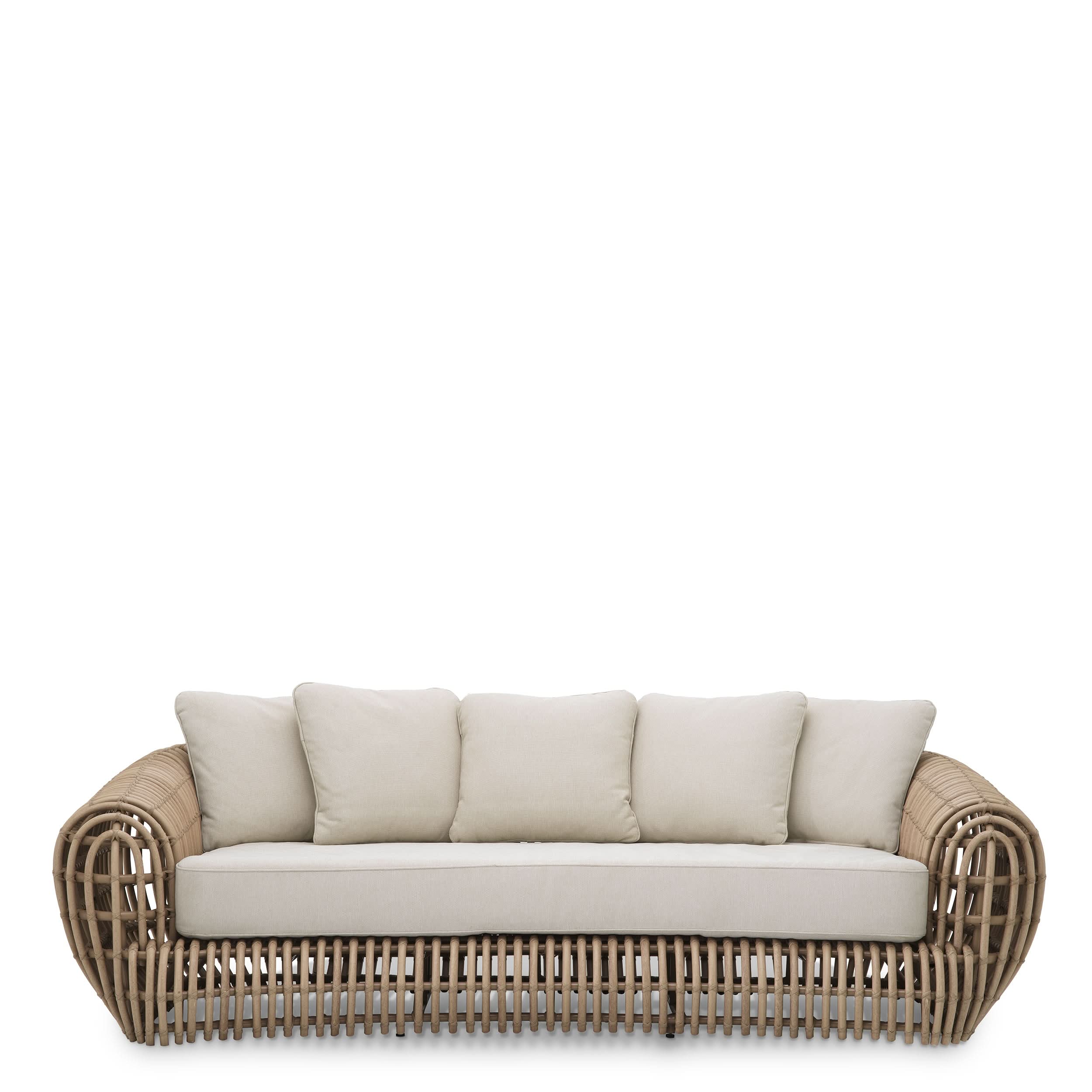 Eichholtz Gartensofa Siderno – Kunst-Rattan | Viola Sand Outdoor Sofa Eichholtz