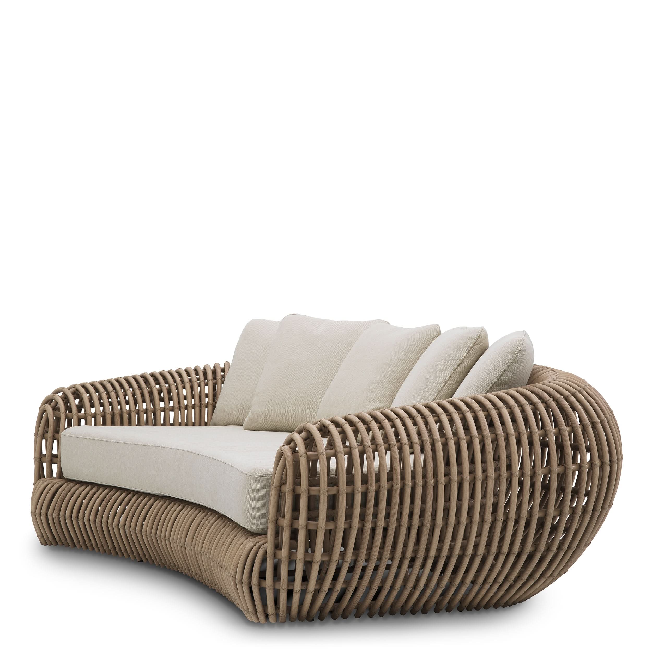 Eichholtz Gartensofa Siderno – Kunst-Rattan | Viola Sand Outdoor Sofa Eichholtz