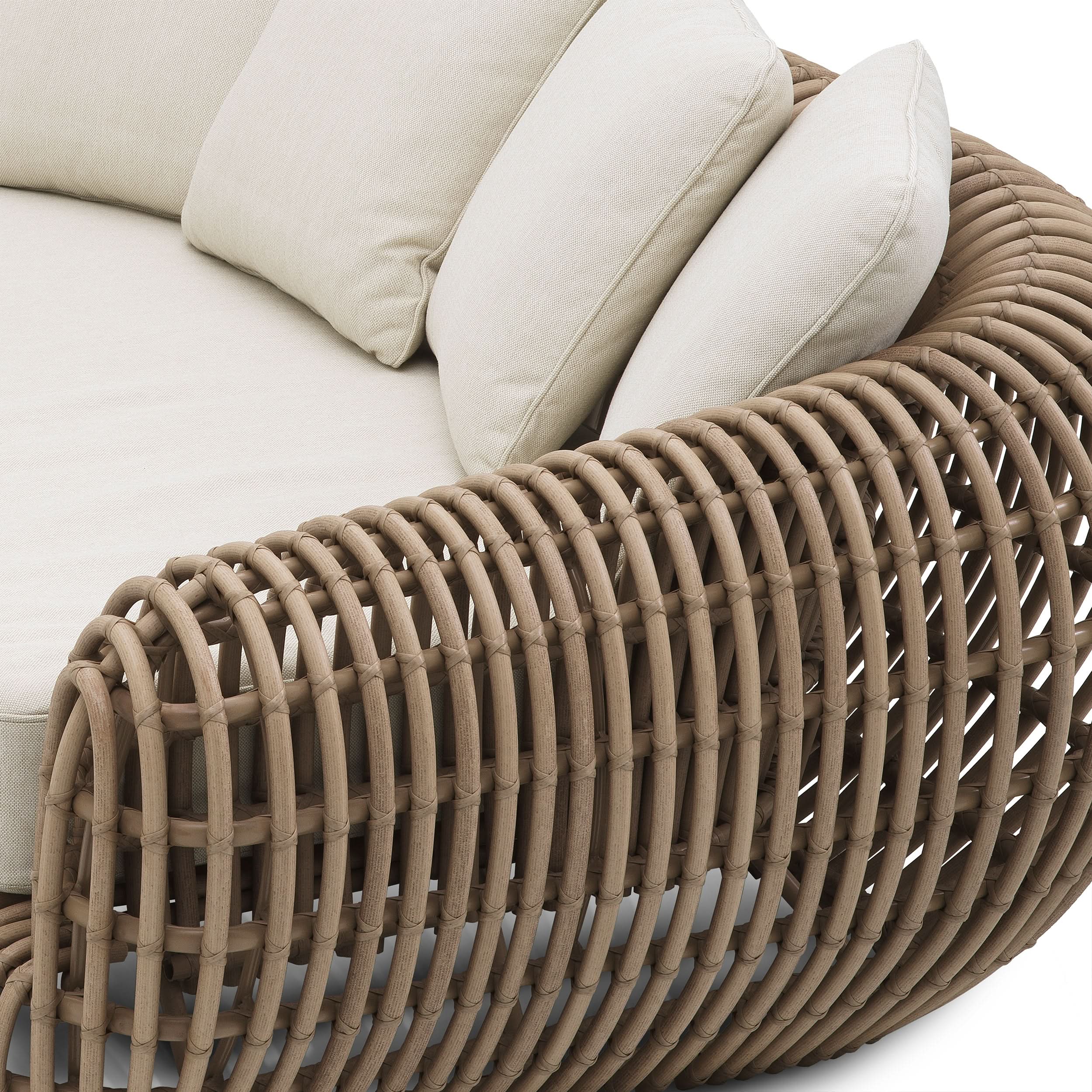 Eichholtz Gartensofa Siderno – Kunst-Rattan | Viola Sand Outdoor Sofa Eichholtz