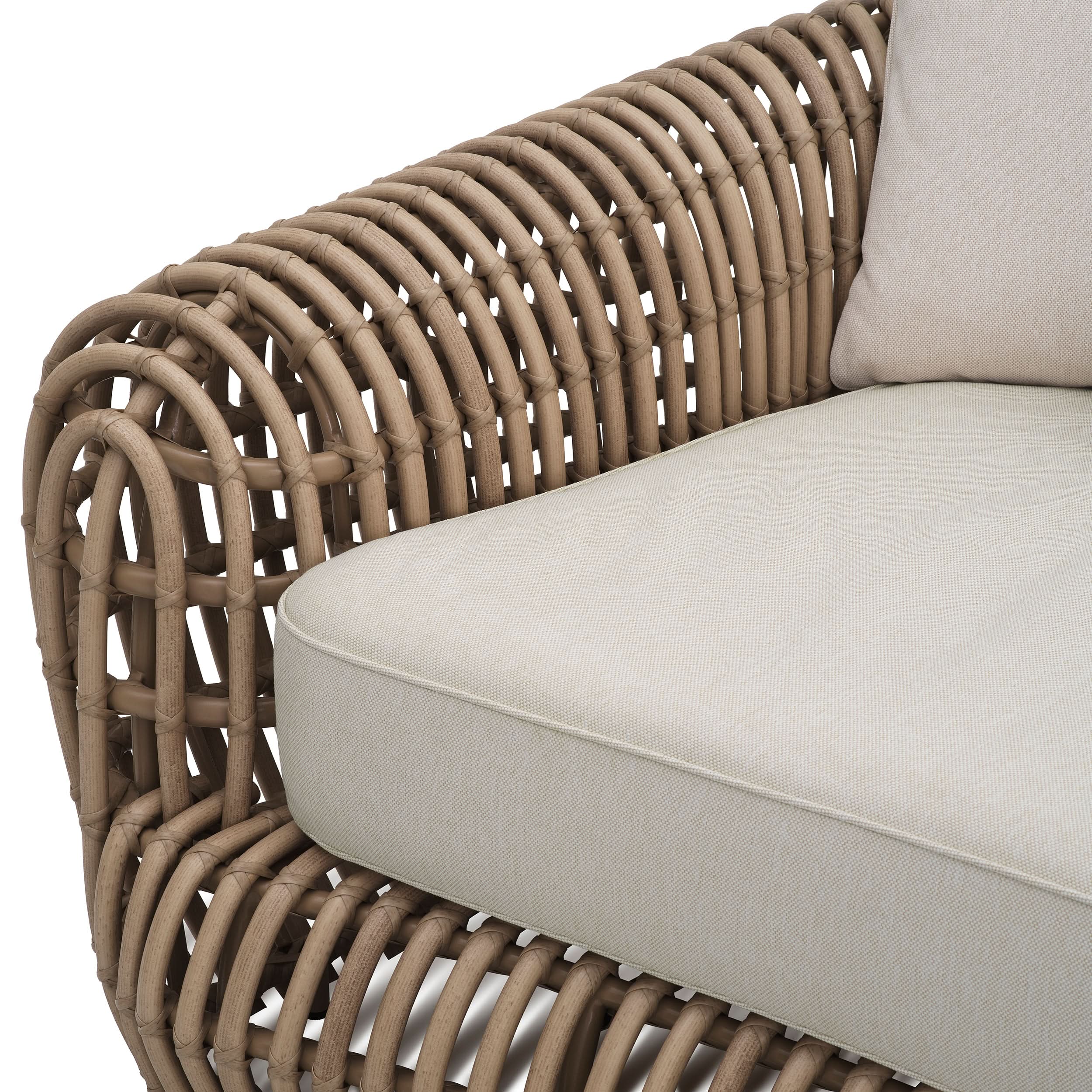 Eichholtz Gartensofa Siderno – Kunst-Rattan | Viola Sand Outdoor Sofa Eichholtz