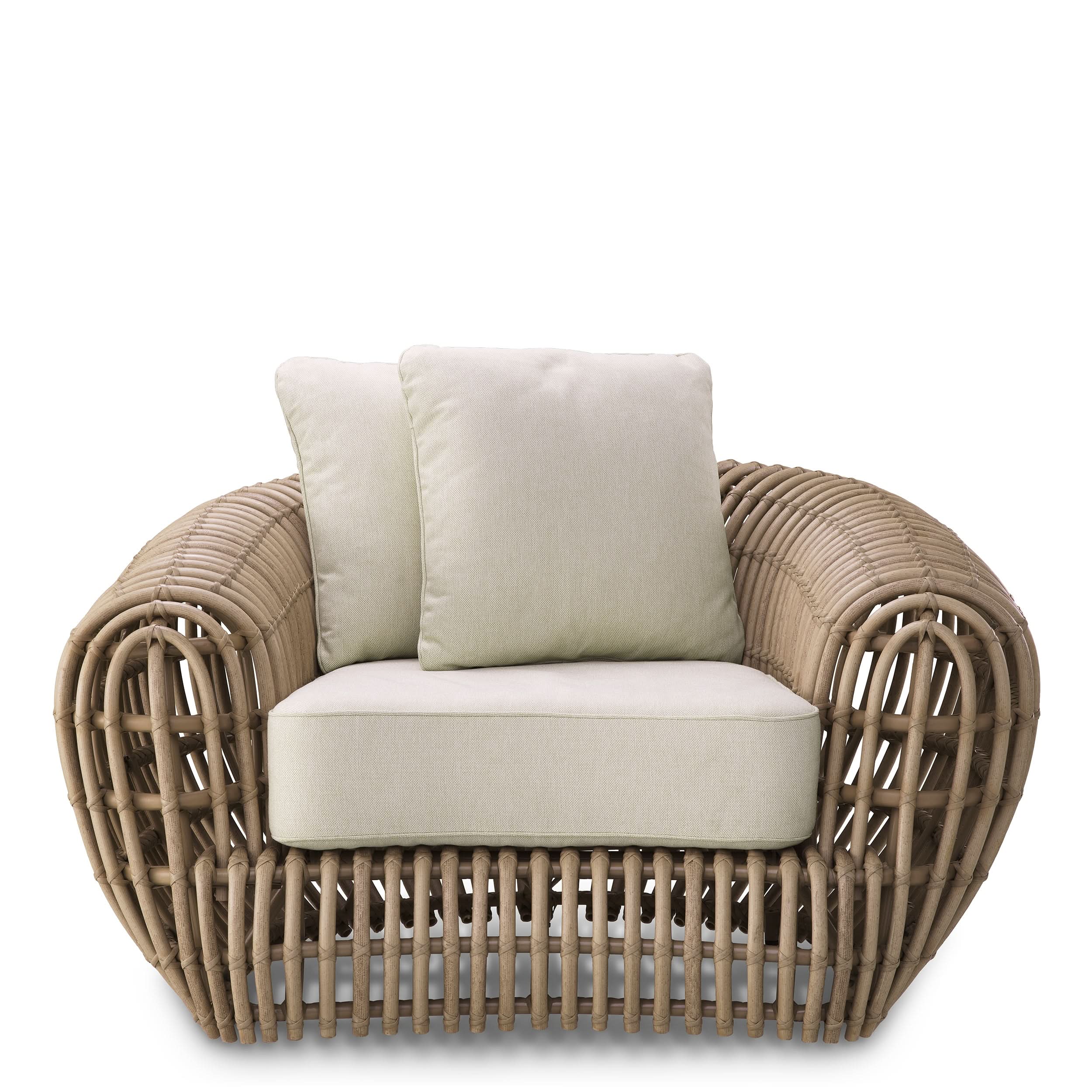 Eichholtz Gartensessel Siderno – Kunst-Rattan | Viola Sand Outdoor Sessel Eichholtz