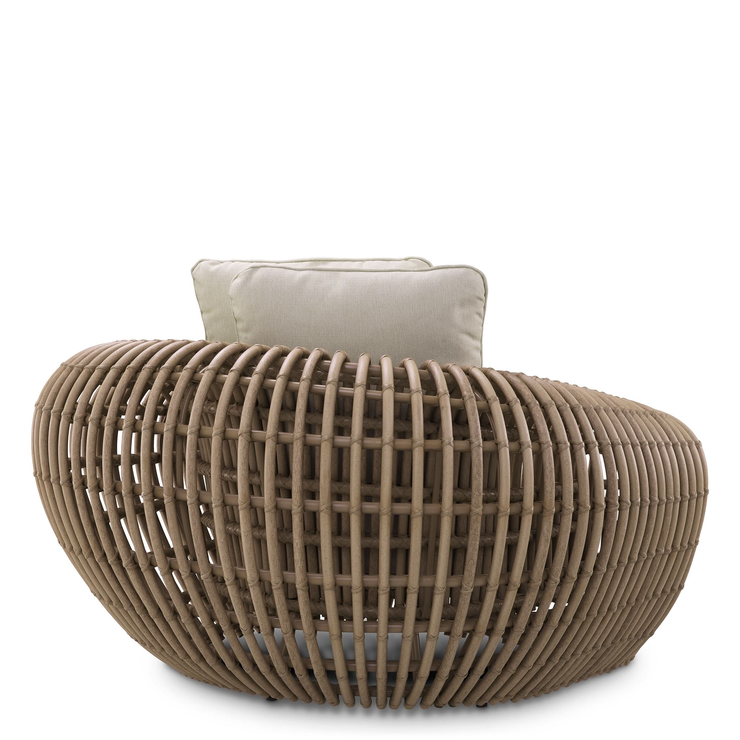 Eichholtz Gartensessel Siderno – Kunst-Rattan | Viola Sand Outdoor Sessel Eichholtz