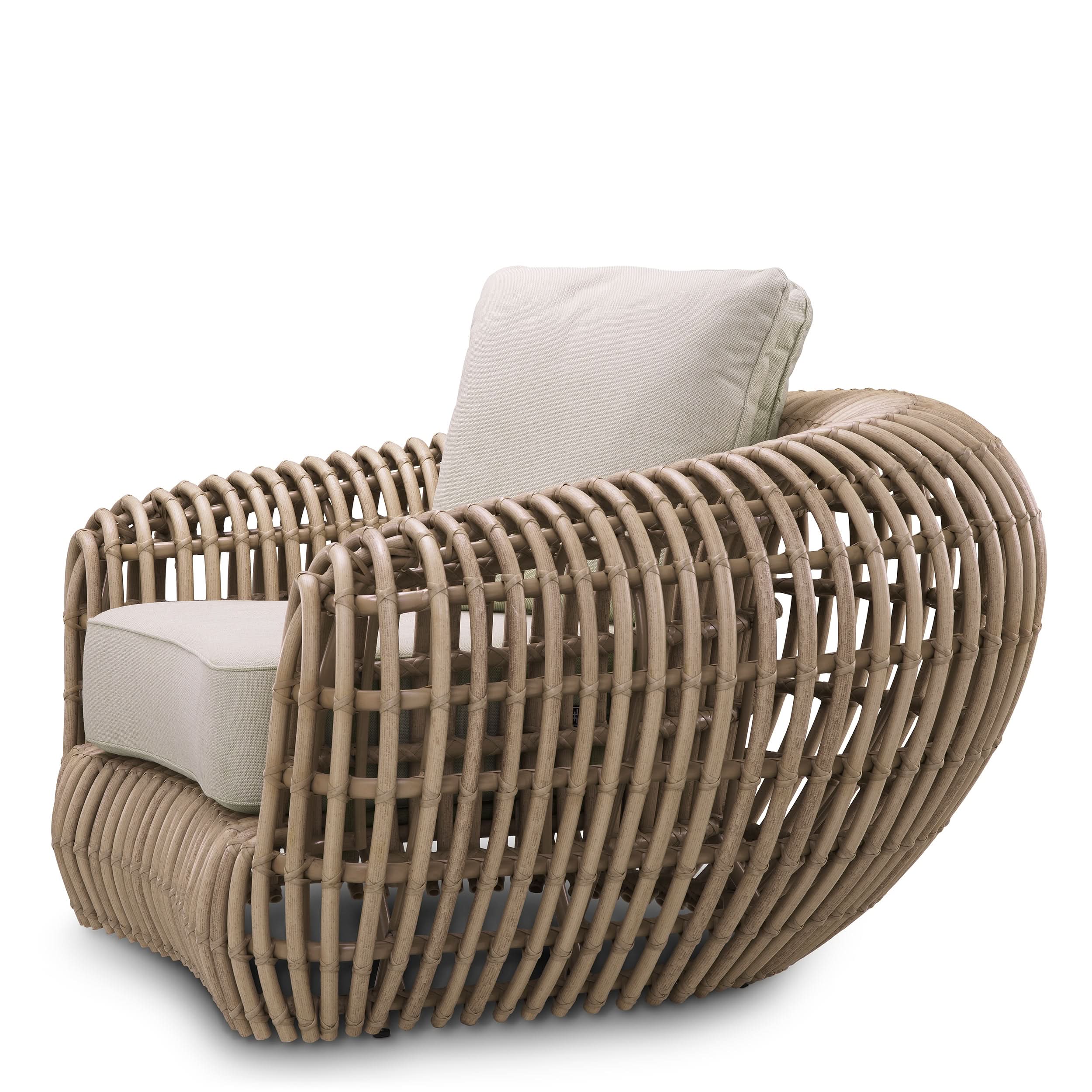Eichholtz Gartensessel Siderno – Kunst-Rattan | Viola Sand Outdoor Sessel Eichholtz