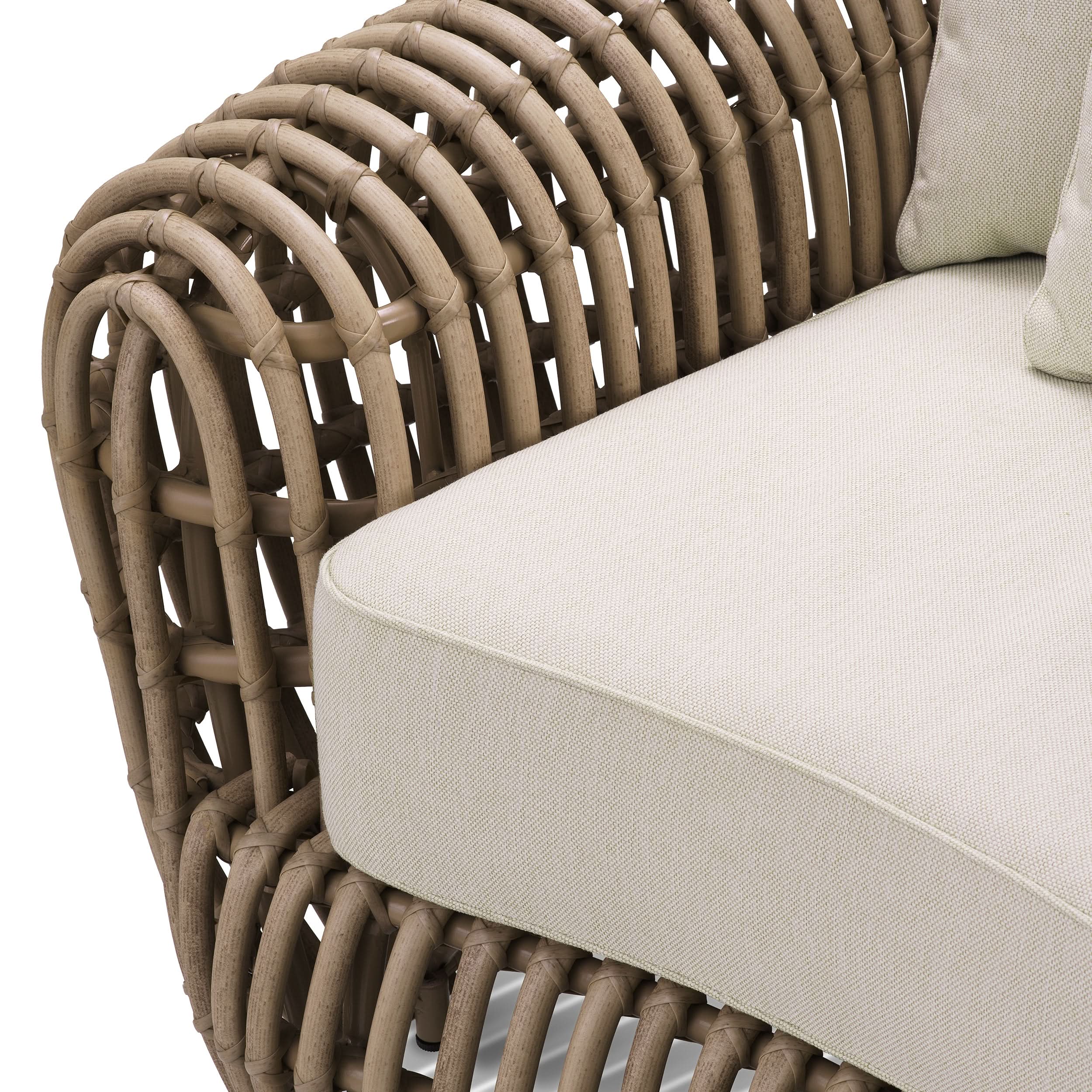 Eichholtz Gartensessel Siderno – Kunst-Rattan | Viola Sand Outdoor Sessel Eichholtz