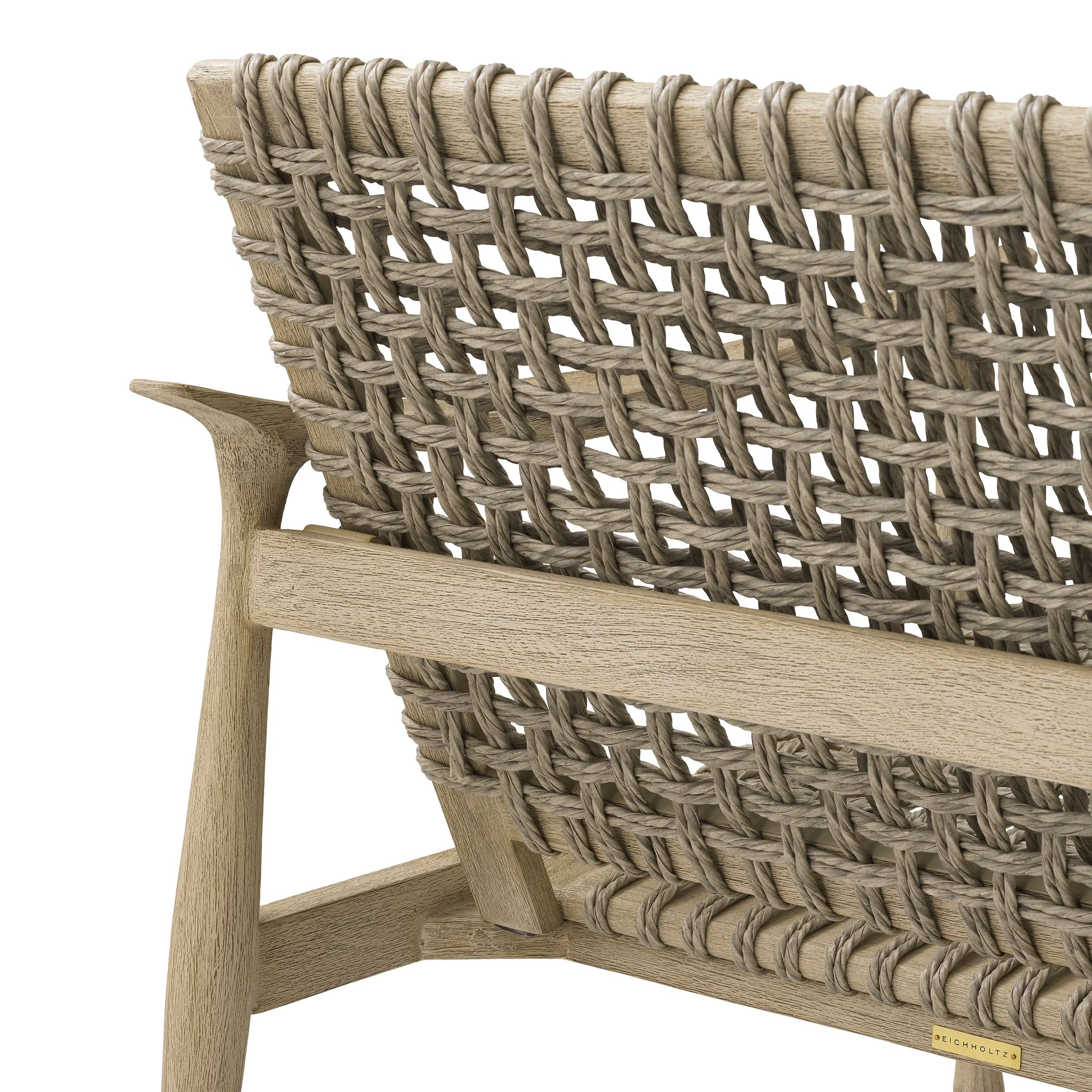 Eichholtz Outdoor Sessel Manzo – Aged Teak | Greige Rope Outdoor Sessel Eichholtz