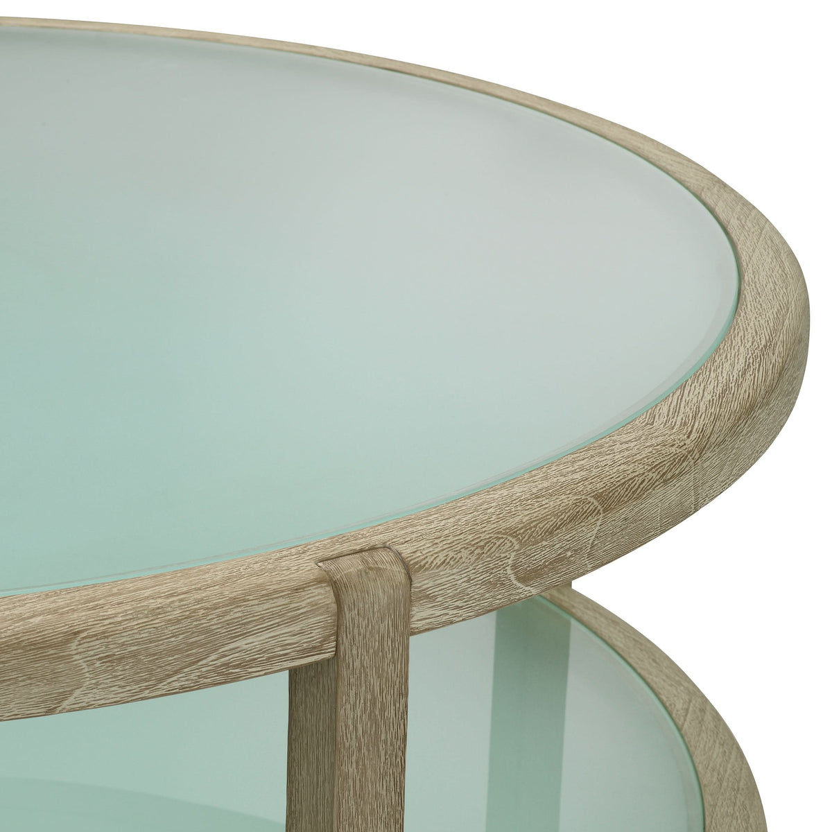 Eichholtz Outdoor Couchtisch Anthony – Gealtertes Teakholz | Milchglas Outdoor Couchtisch rund Eichholtz