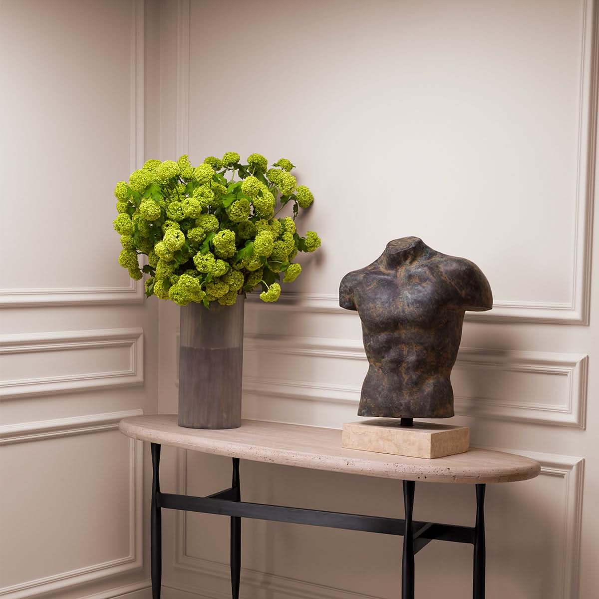 Eichholtz Hortensienstrauß grün „Schneeball“ – 36 Stück Kunstblumen Eichholtz