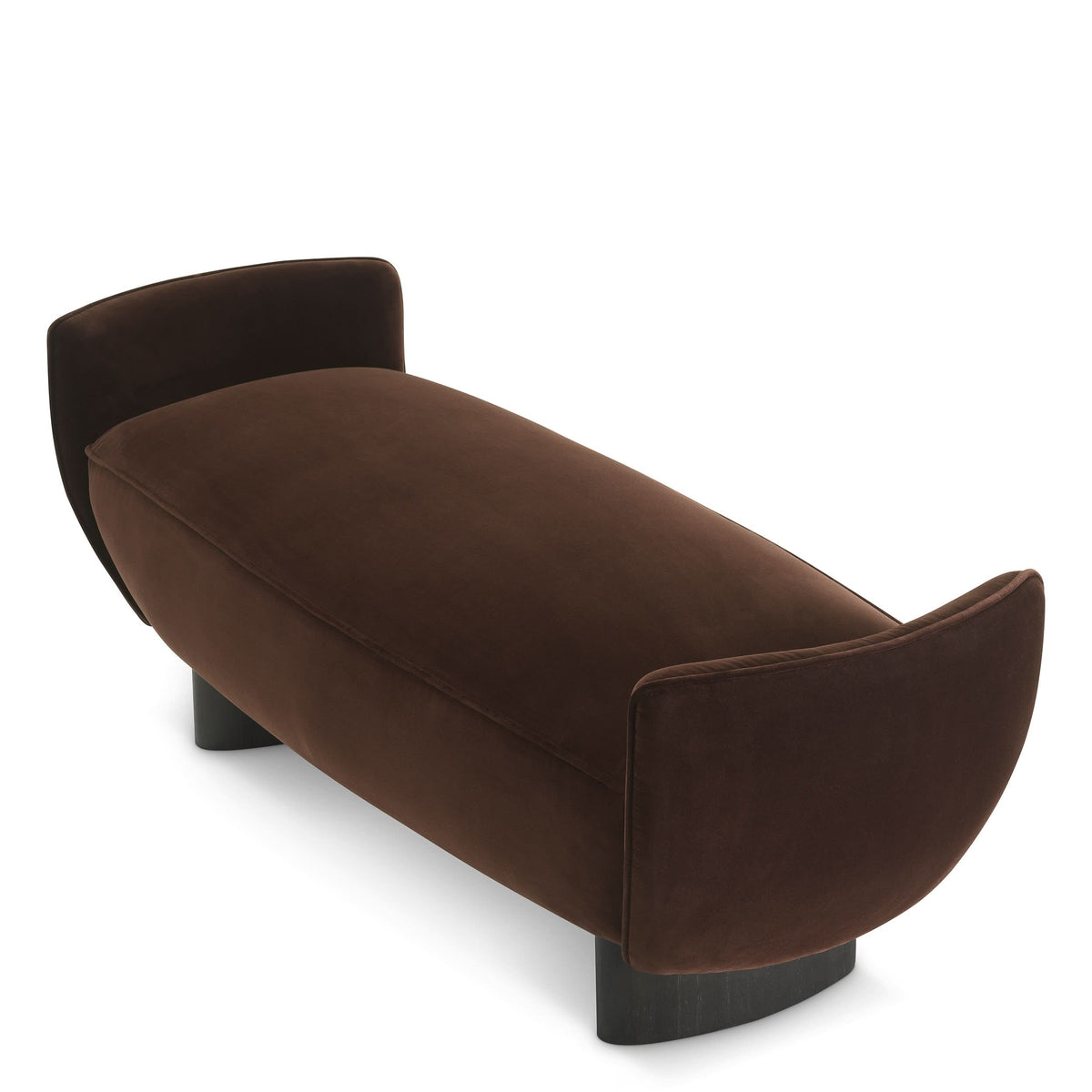 Eichholtz Bank Stirling I Brown Velvet Polsterbank Eichholtz