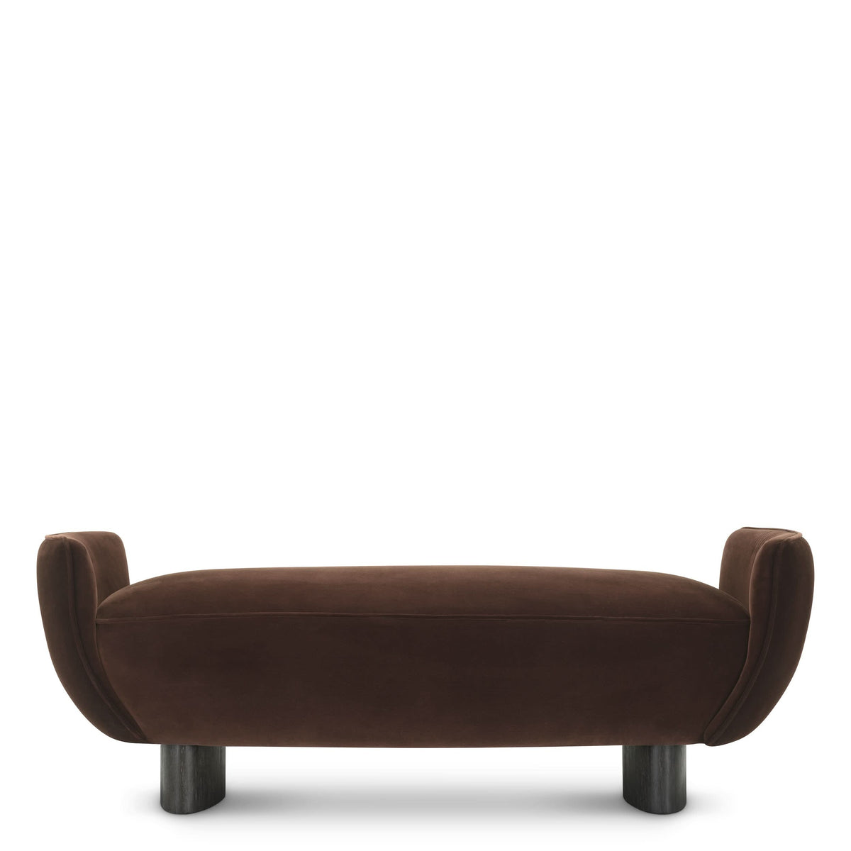 Eichholtz Bank Stirling I Brown Velvet Polsterbank Eichholtz