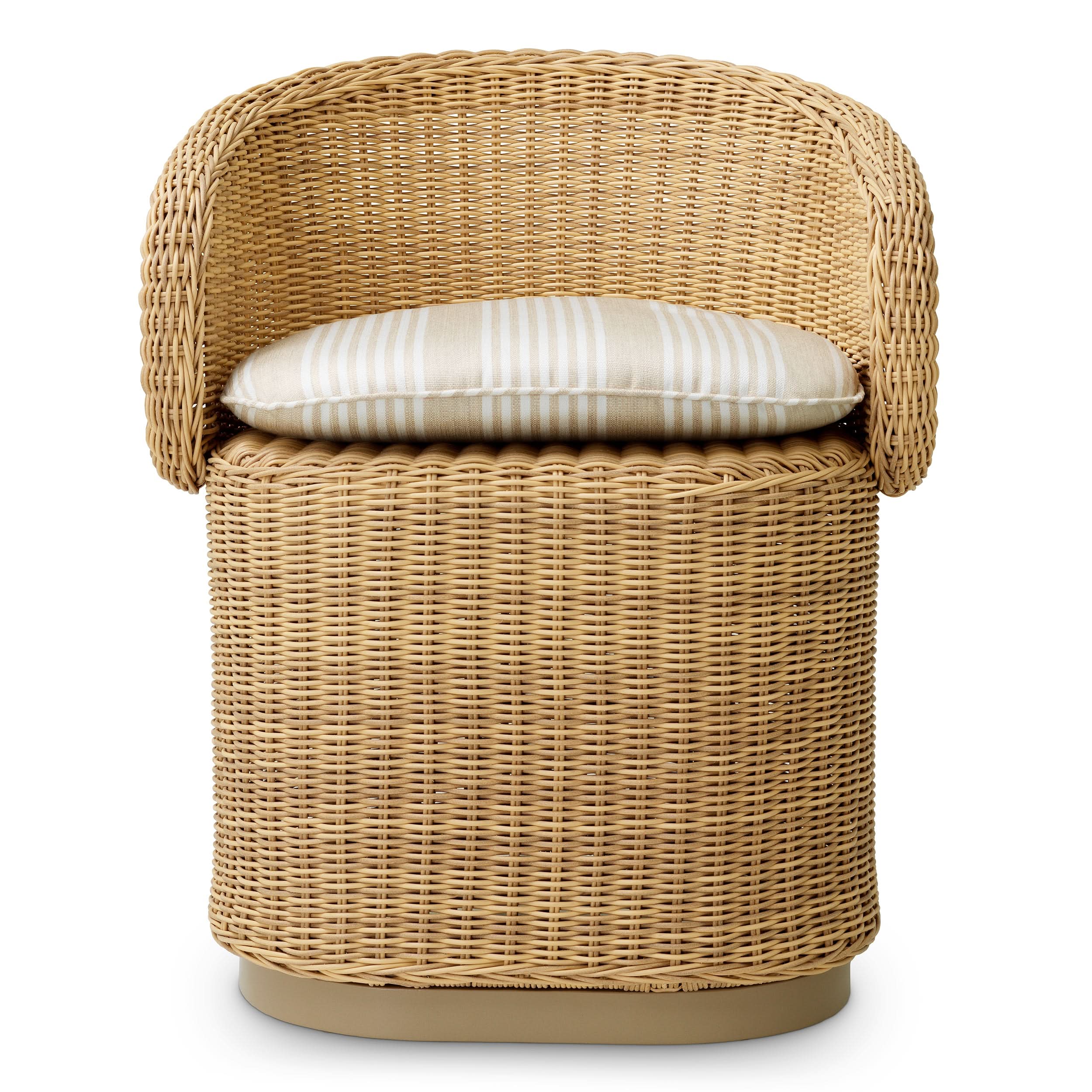 Eichholtz Outdoor Essstuhl San Remo – Kunstrattan | Saville Beige | Geflecht Outdoor Stuhl Eichholtz