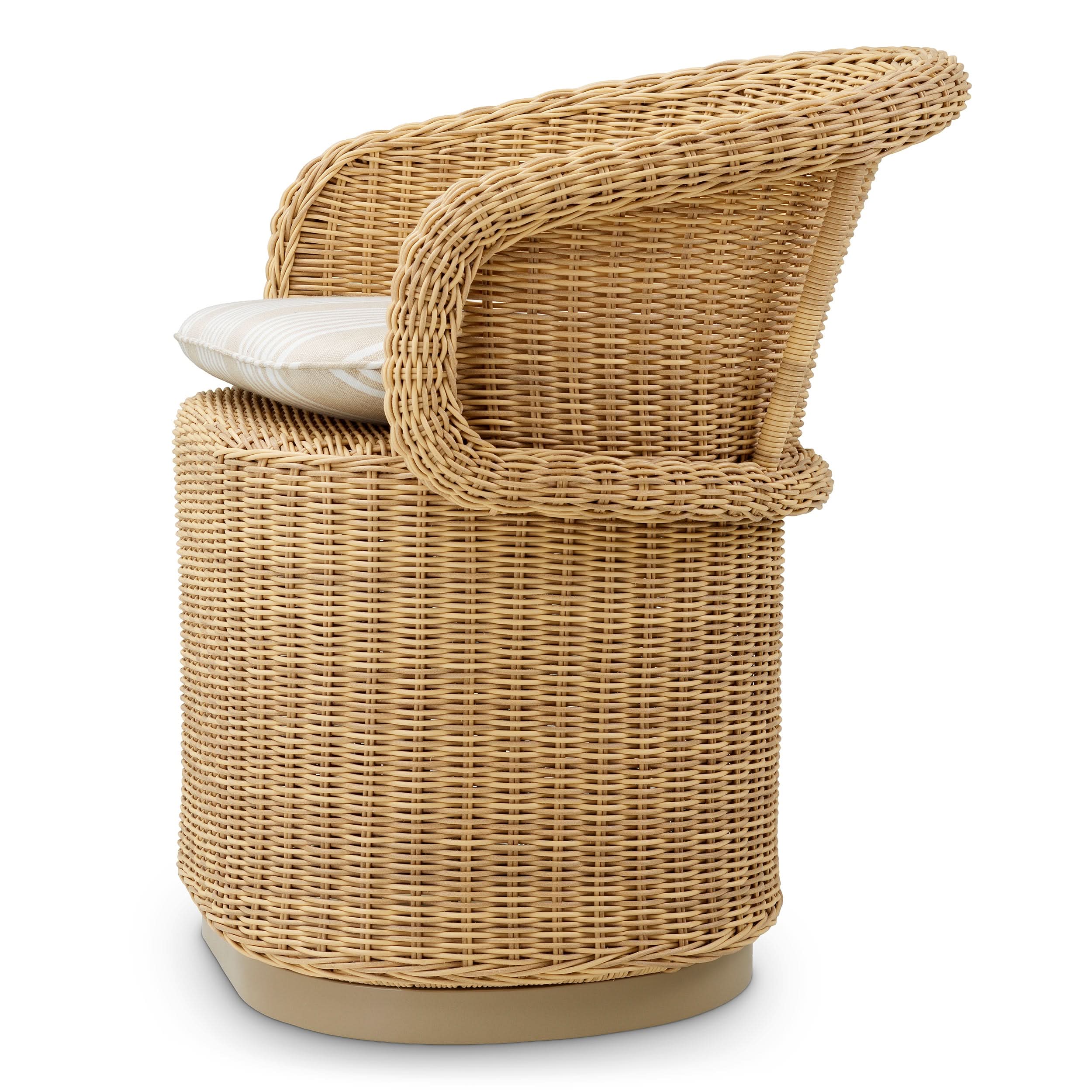 Eichholtz Outdoor Essstuhl San Remo – Kunstrattan | Saville Beige | Geflecht Outdoor Stuhl Eichholtz