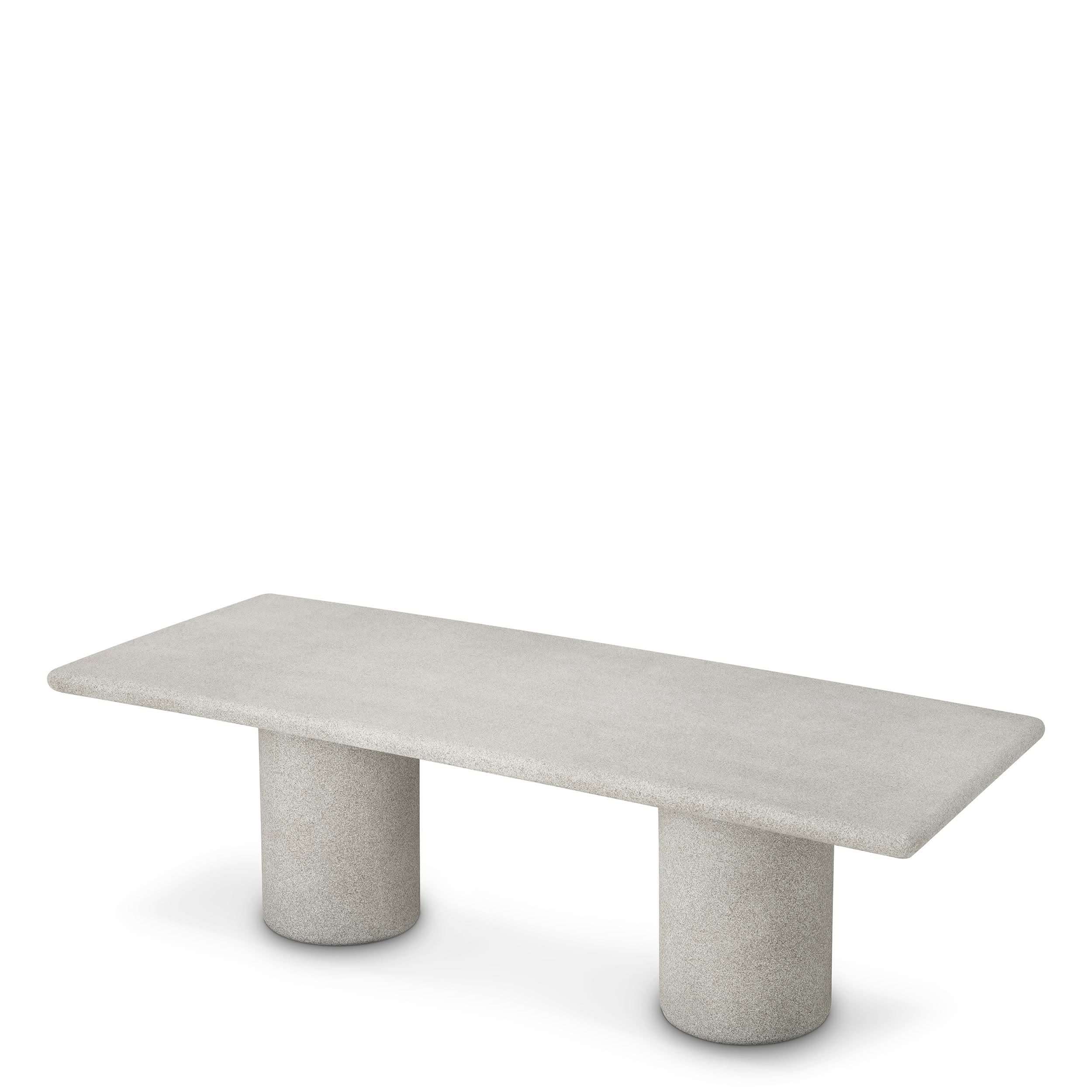 Eichholtz Outdoor Esstisch Cloverdale – Graue Steinstruktur Outdoor Esstisch eckig Eichholtz