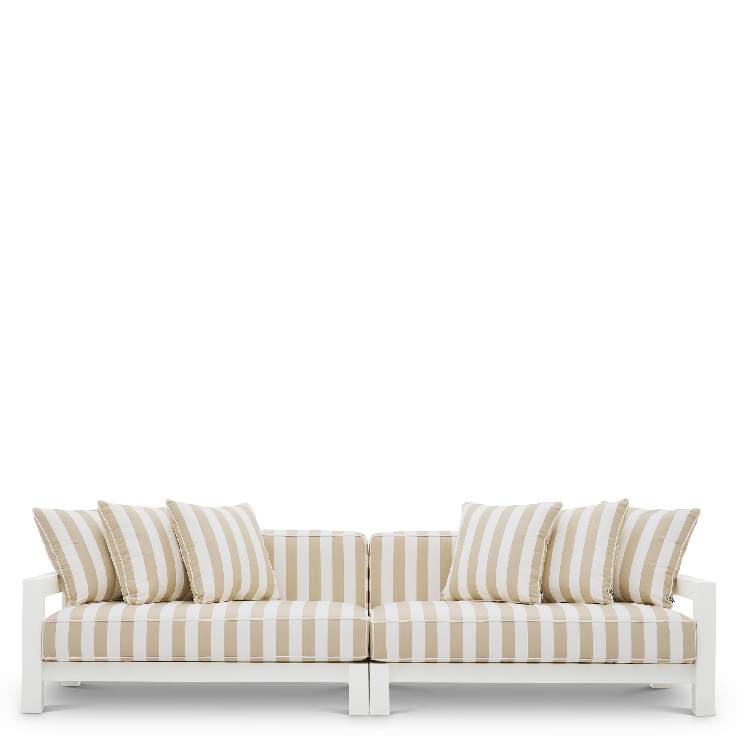 Eichholtz Outdoor Lounge Set Cap-Antibes – Sofa, 2 Sessel, 2 Couchtische & Tischleuchte Outdoor Set Eichholtz