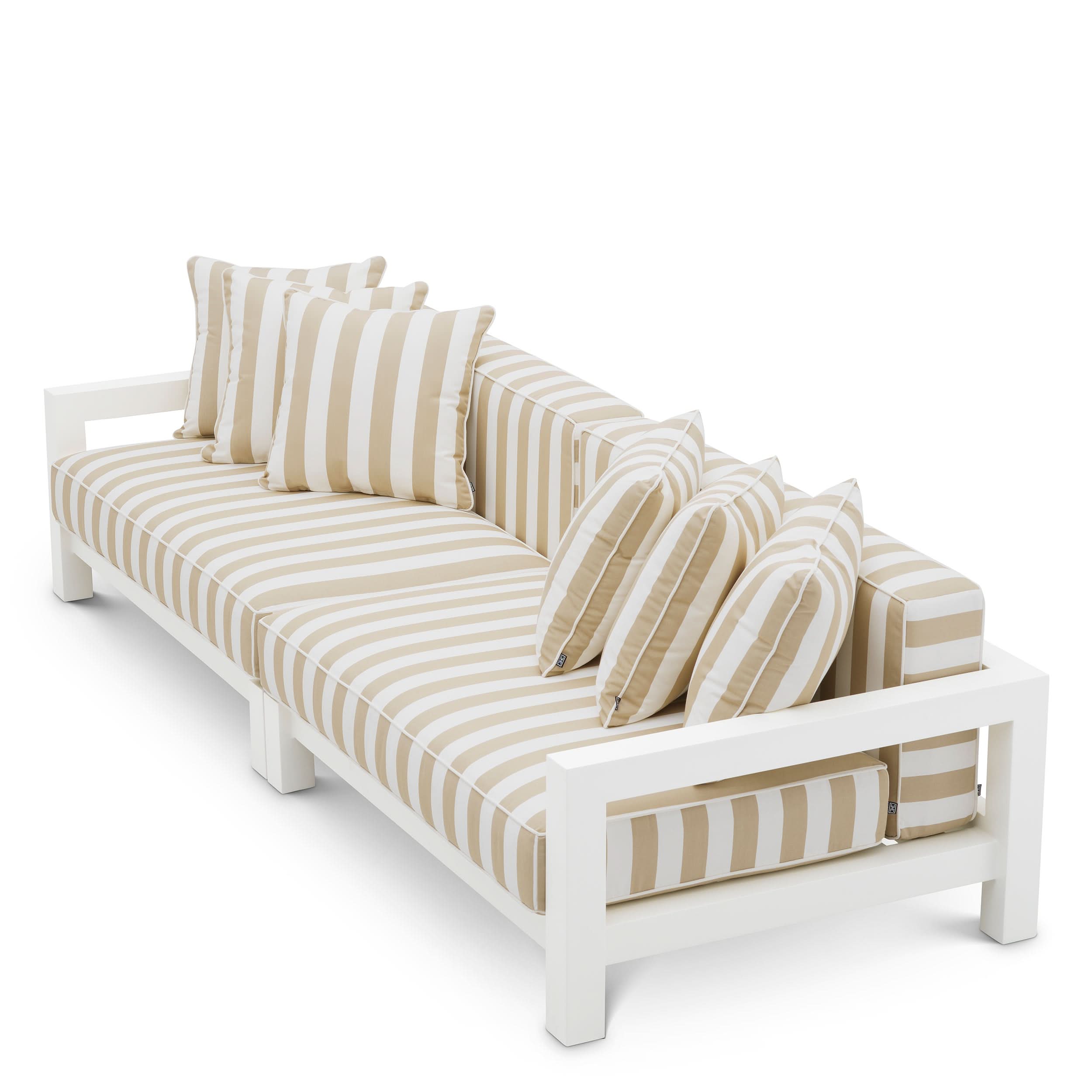 Eichholtz Outdoor Lounge Set Cap-Antibes – Sofa, 2 Sessel, 2 Couchtische & Tischleuchte Outdoor Set Eichholtz