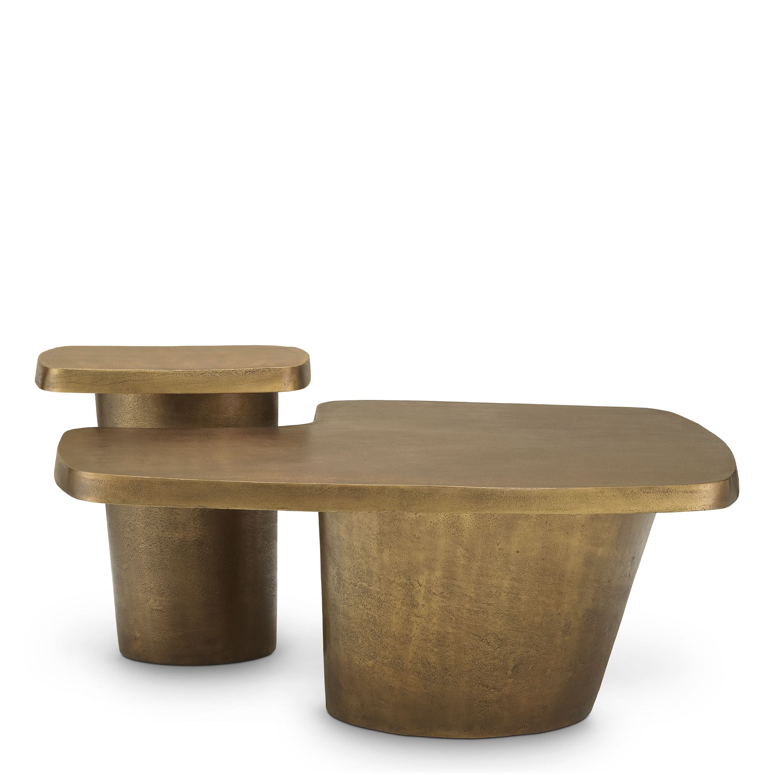 Eichholtz Coffee Table Pierro Set aus 2 – Vintage Brass Finish 2er-Set Couchtisch Eichholtz