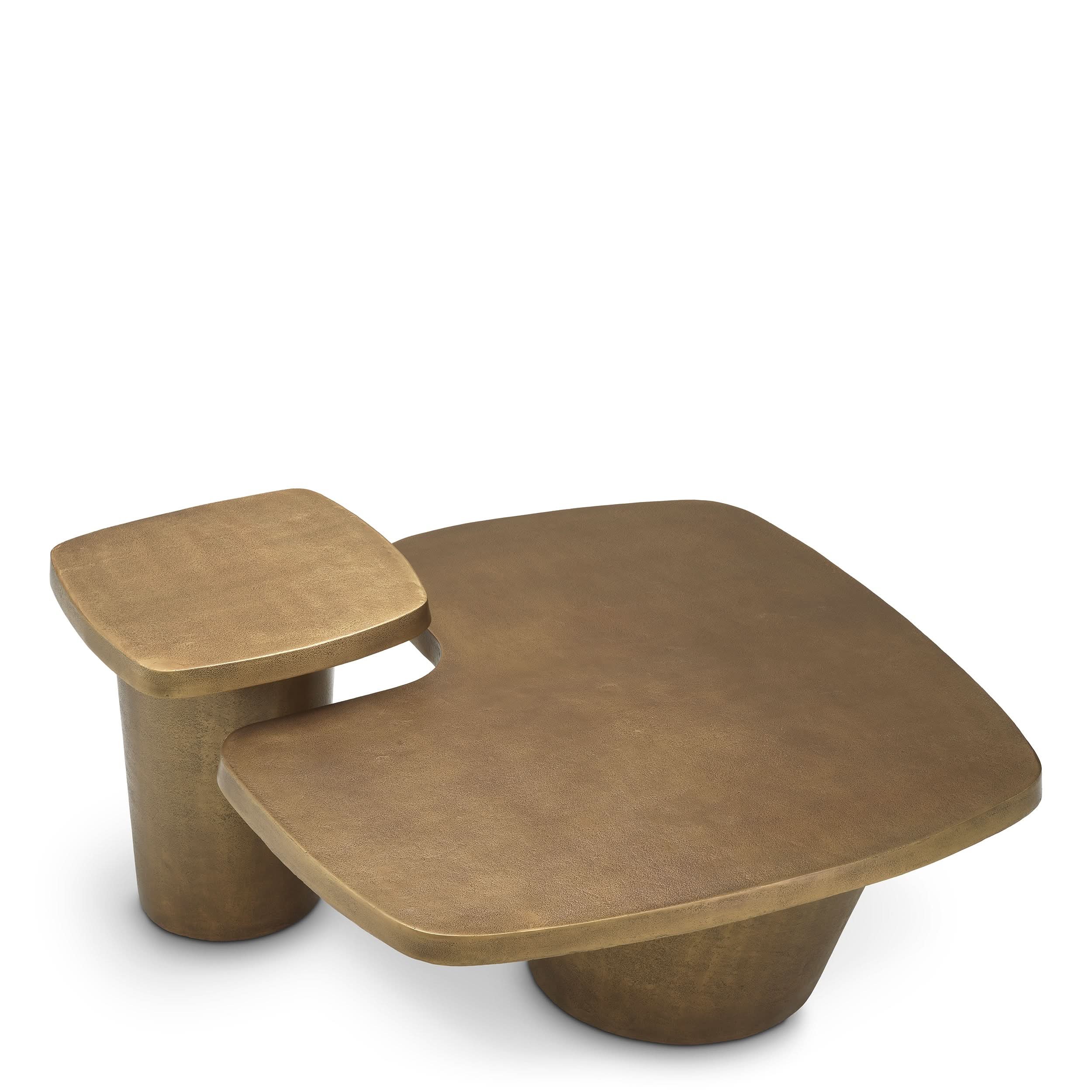 Eichholtz Coffee Table Pierro Set aus 2 – Vintage Brass Finish 2er-Set Couchtisch Eichholtz
