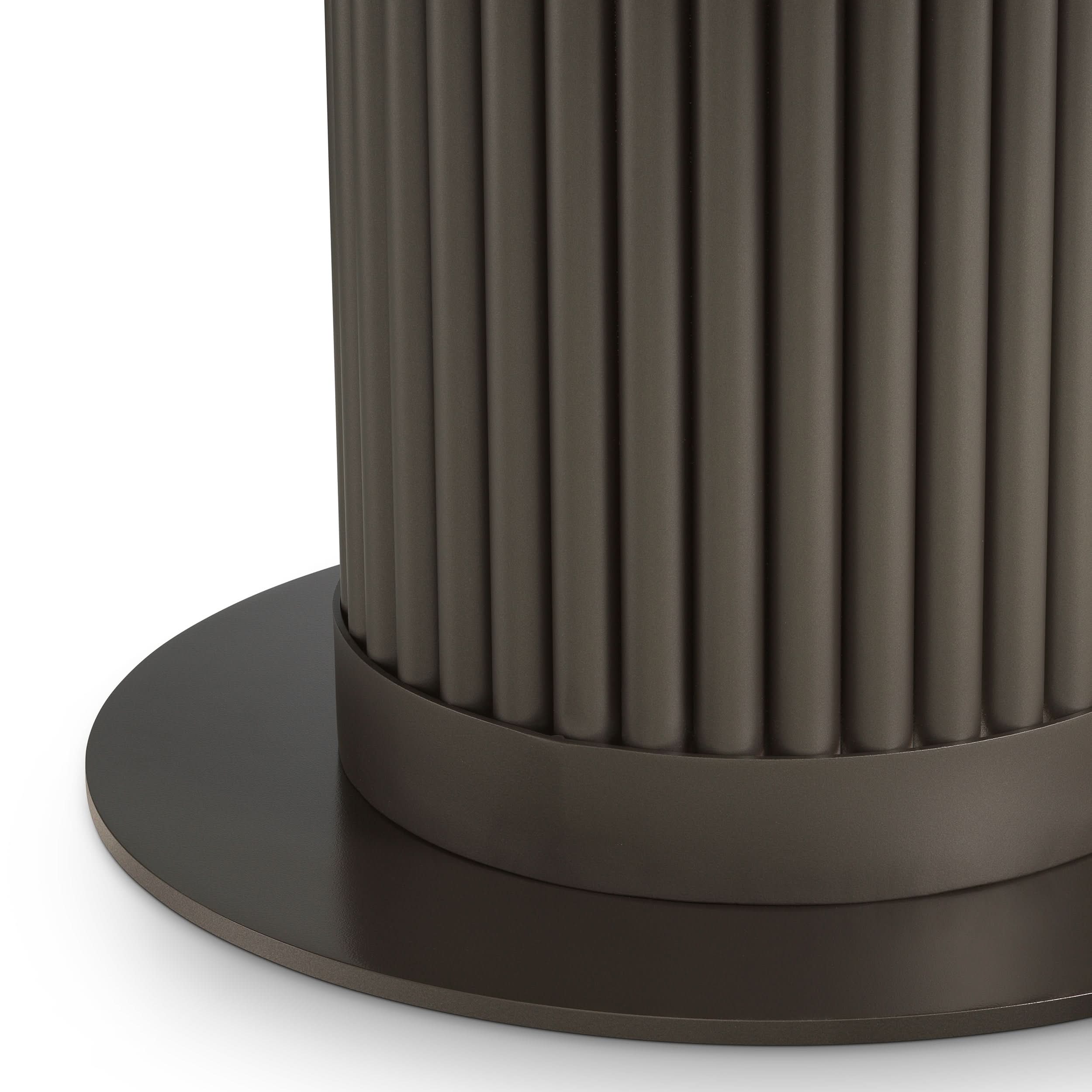 Eichholtz Outdoor Couchtisch Volterra Round – Bronze Finish | Grey Ceramic Top Outdoor Couchtisch rund Eichholtz