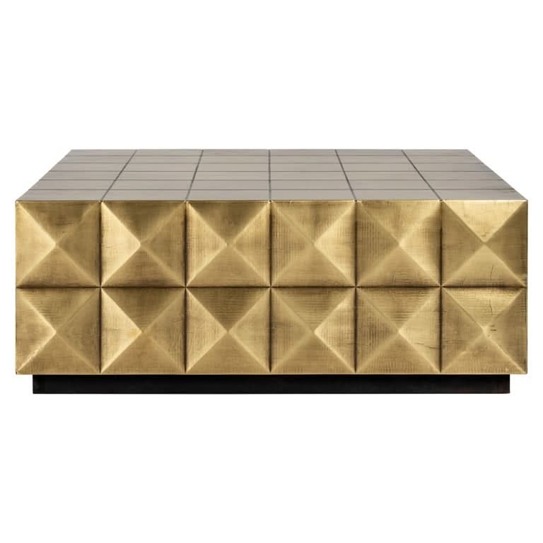 Richmond Interiors Couchtisch Collada inkl. Glasplatte (Brushed Gold) Couchtisch eckig Richmond Interiors
