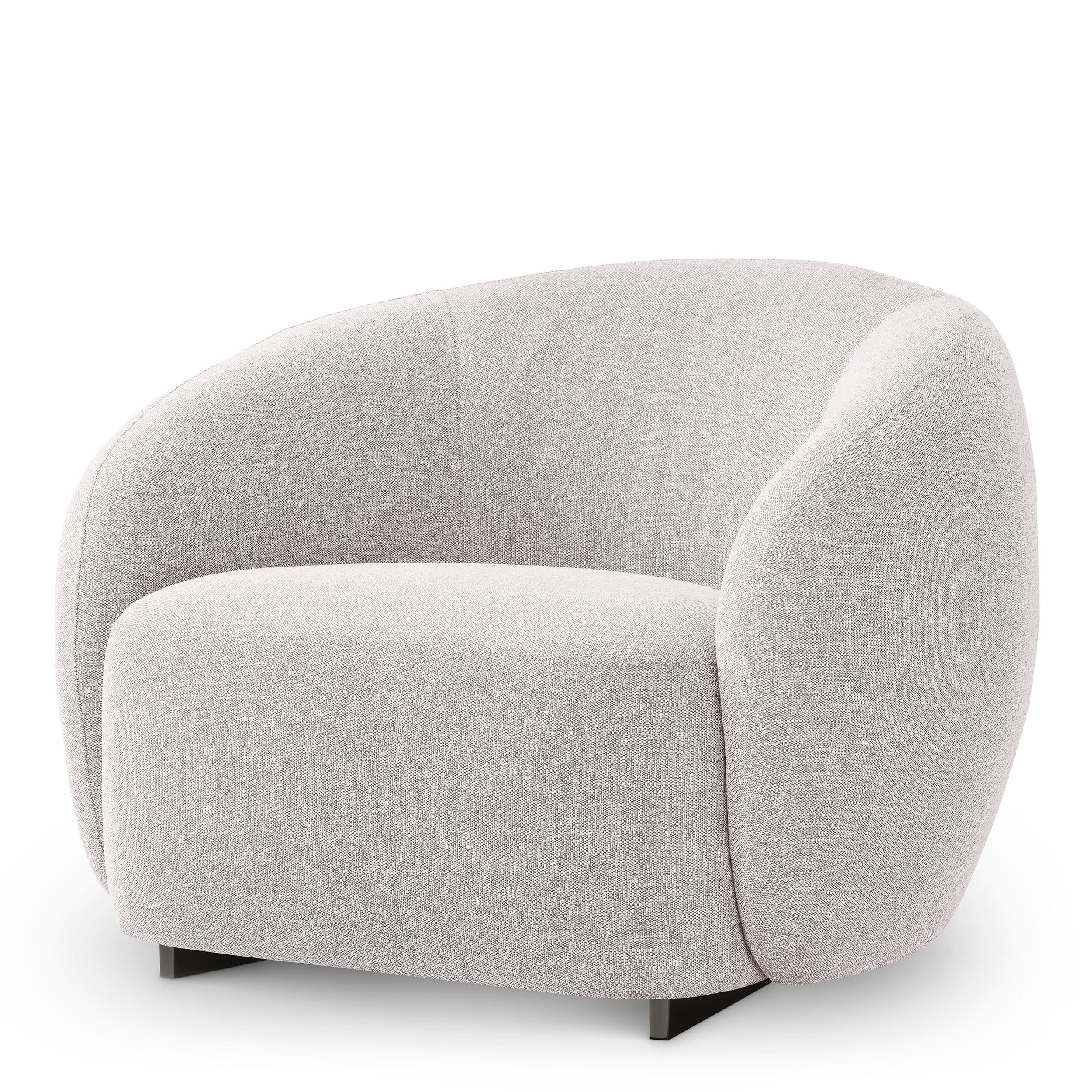 Eichholtz Gartensessel Brice – Mauritius Light Grey | Schwarzes Gestell Outdoor Sessel Eichholtz