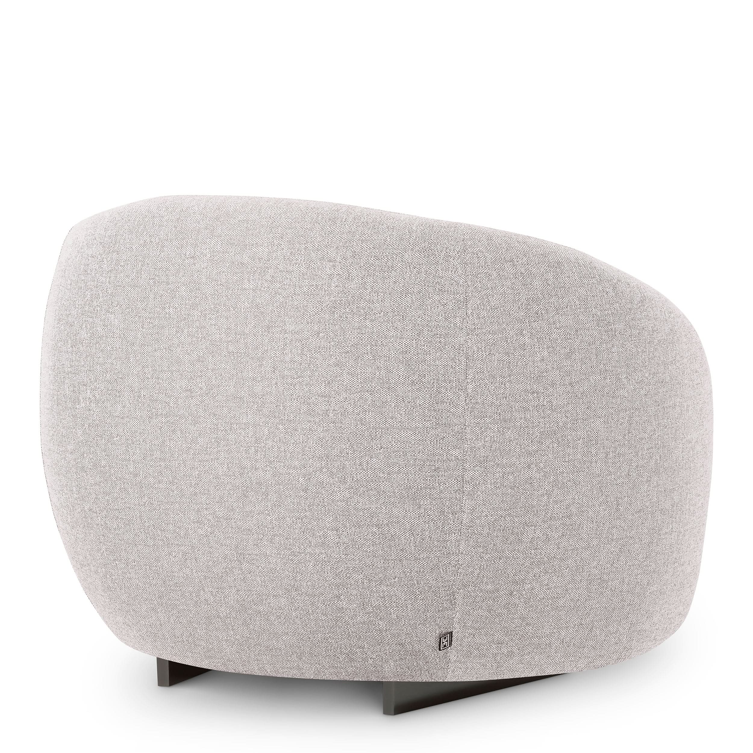 Eichholtz Gartensessel Brice – Mauritius Light Grey | Schwarzes Gestell Outdoor Sessel Eichholtz