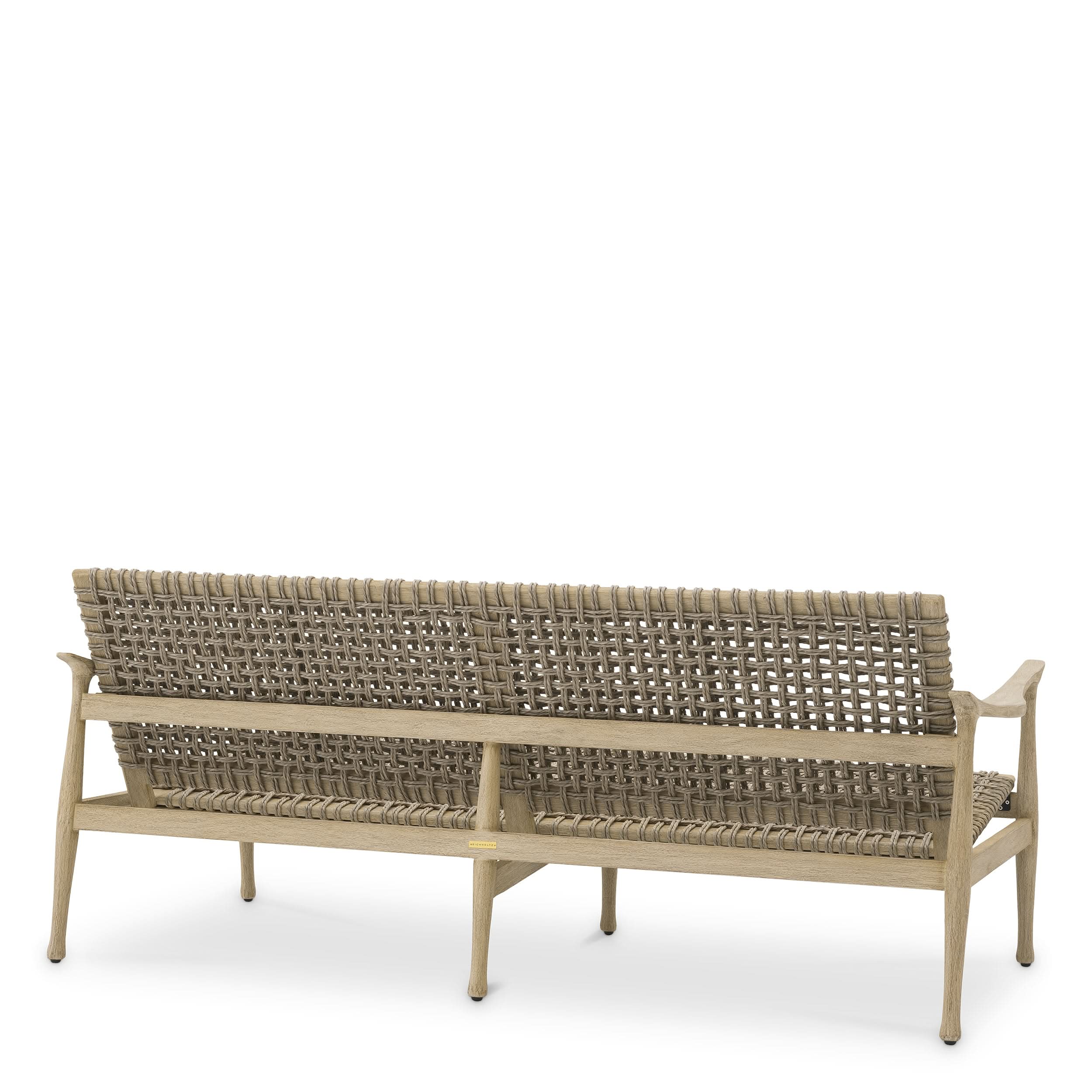 Eichholtz Outdoor Sofa Manzo – Aged Teak | Greige Rope Outdoor Sofa Eichholtz