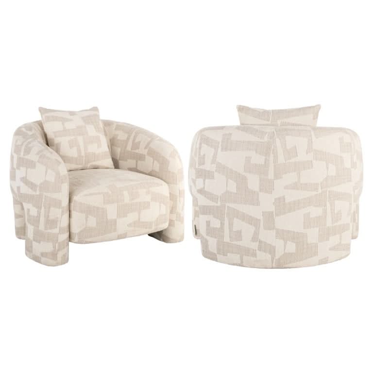 Richmond Interiors Loungesessel Tuscany – Beige Graffic Polstersessel Richmond Interiors