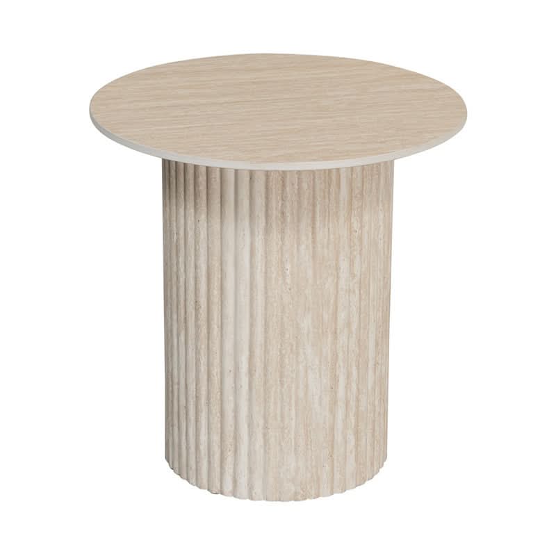 Pole to Pole CRAFT Couchtisch - Keramik in Travertinoptik Beistelltisch rund Pole to Pole