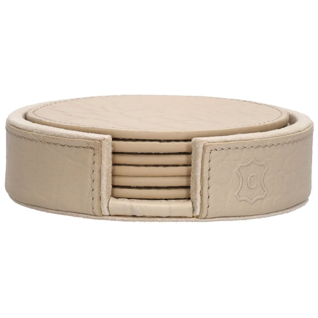 Leder Untersetzer Merel beige