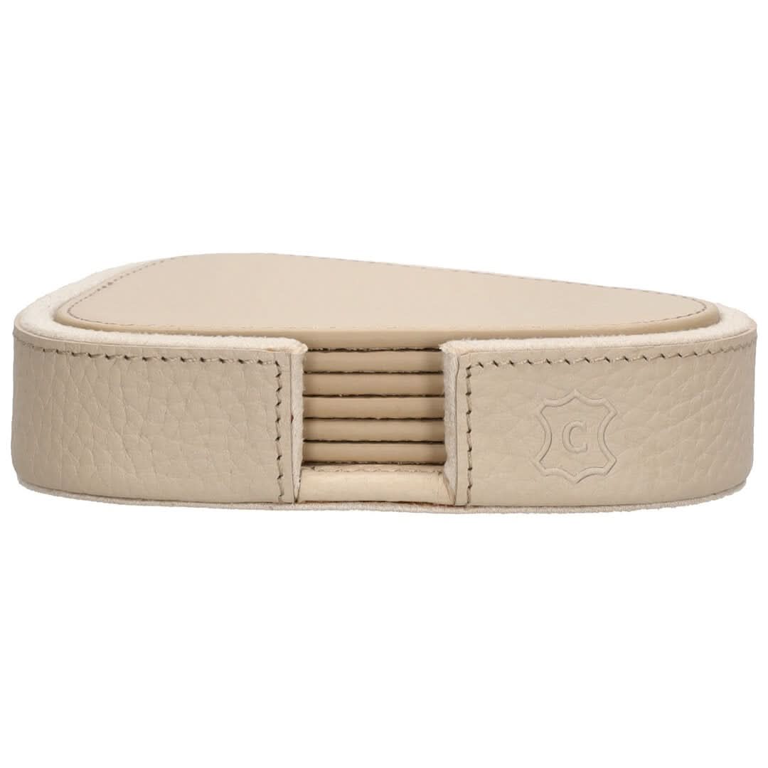 Leder Untersetzer Lotte beige