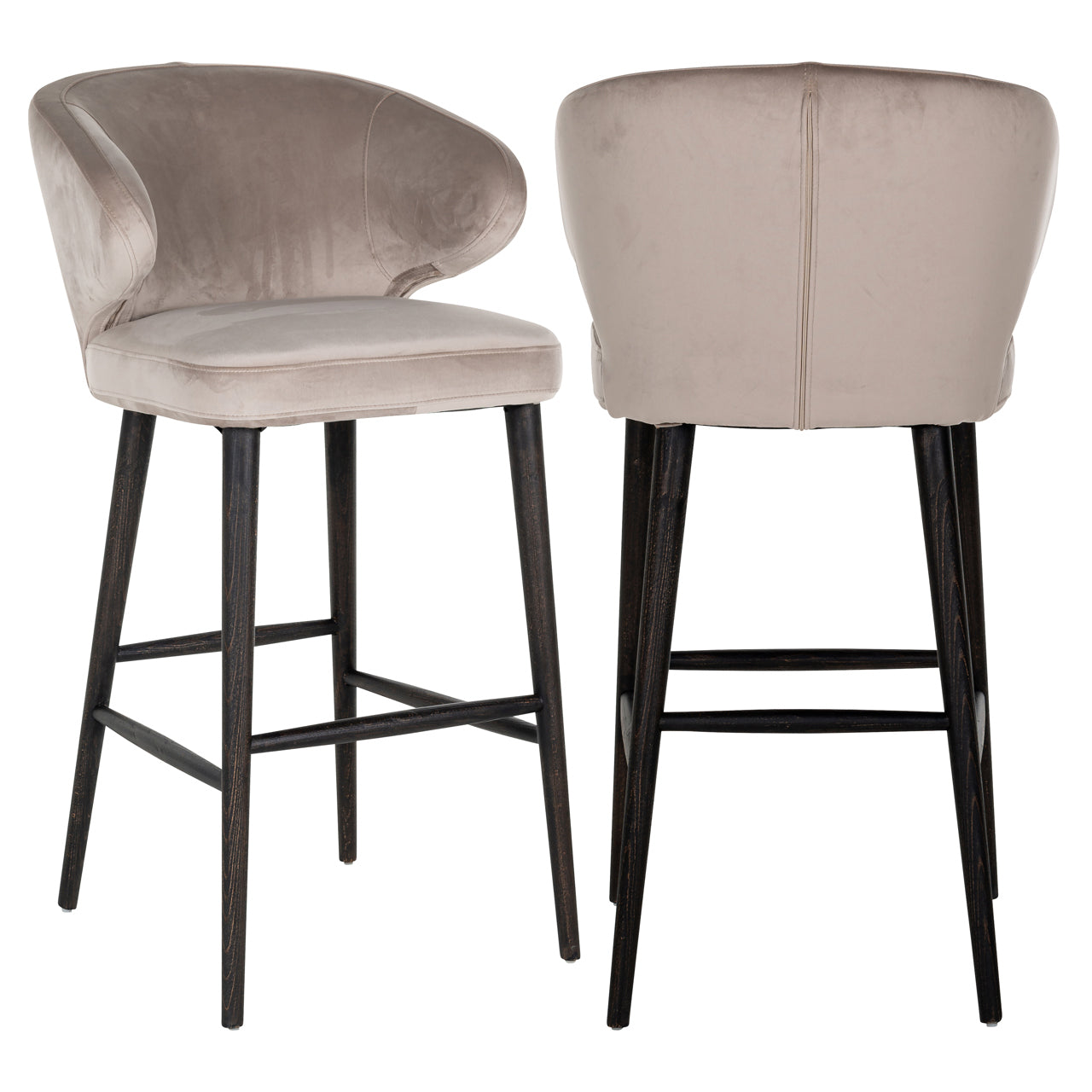 Richmond Interiors Barhocker Indigo khaki velvet Barhocker Richmond Interiors