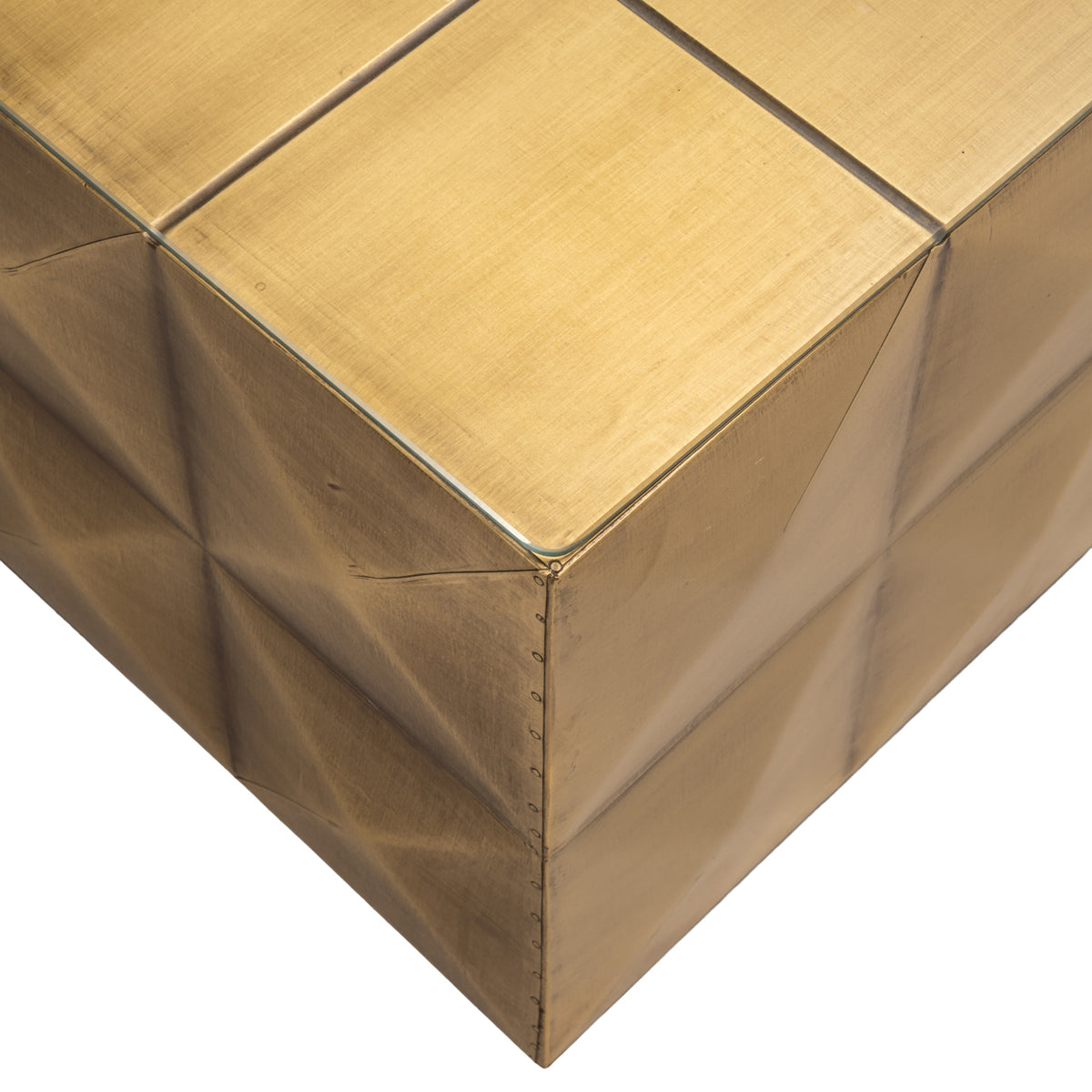 Richmond Interiors Couchtisch Collada brushed gold incl. glass top Richmond Interiors