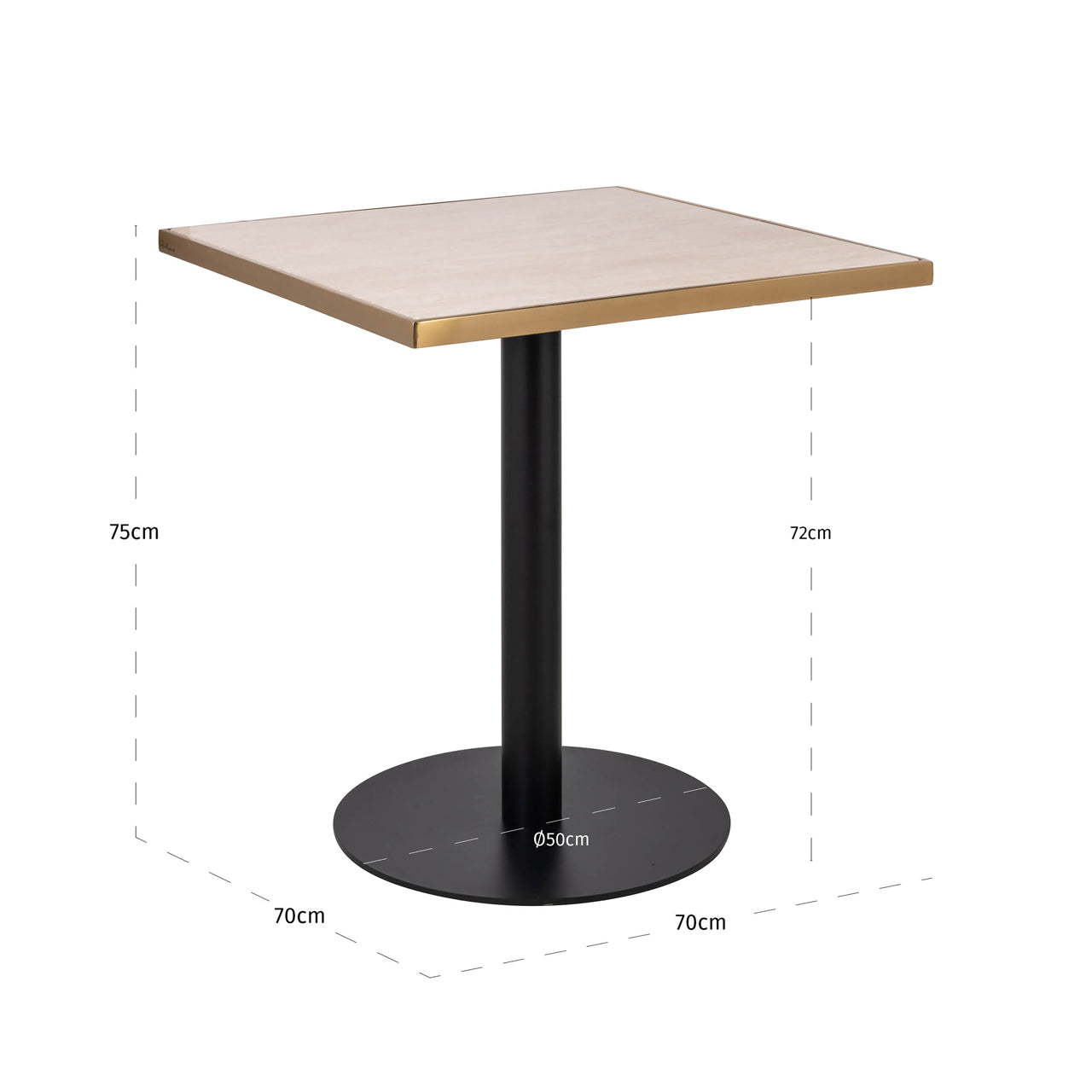 Richmond Interiors Bistro-Tisch Brazza beige 70x70 Bistro-Tisch Richmond Interiors