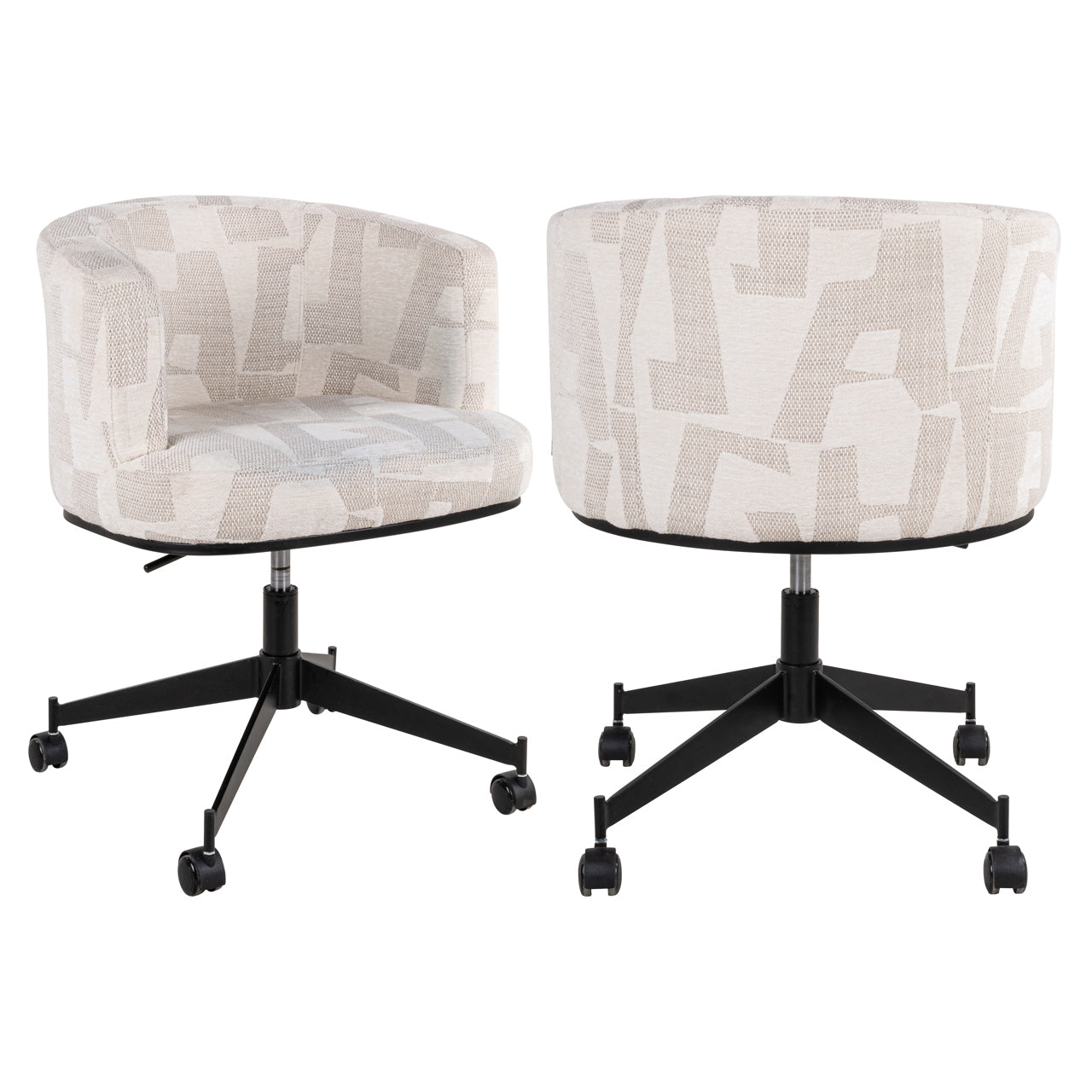 Richmond Interiors Esszimmerstuhl Rochenne beige graffic swivel on wheels Esszimmerstuhl Richmond Interiors